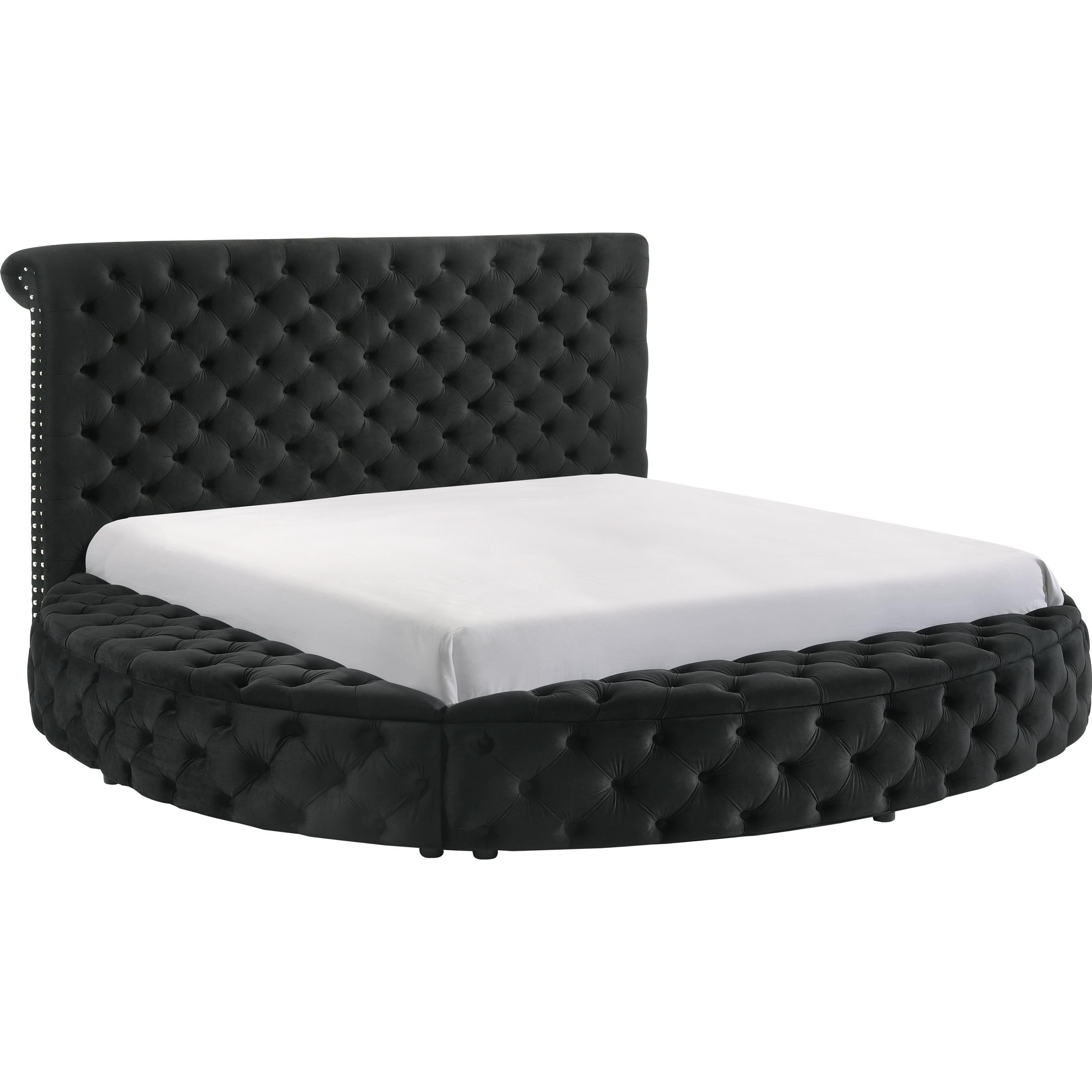  Size_King  -- Crown Mark Brigitte Upholstered Panel Bed with Storage IMAGE 1