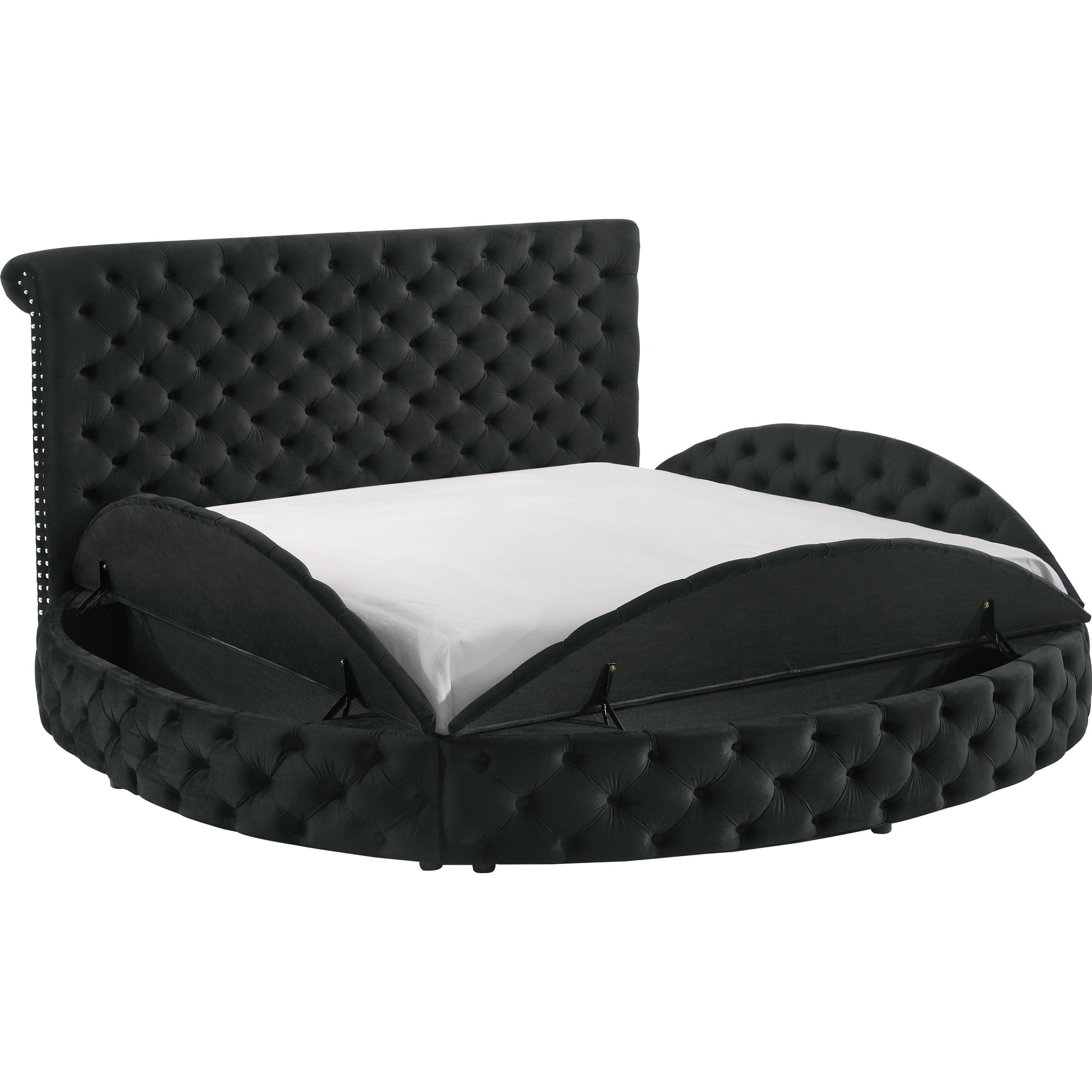  Size_Queen  -- Brigitte 5202BK-Q Queen Bed - Black IMAGE 2