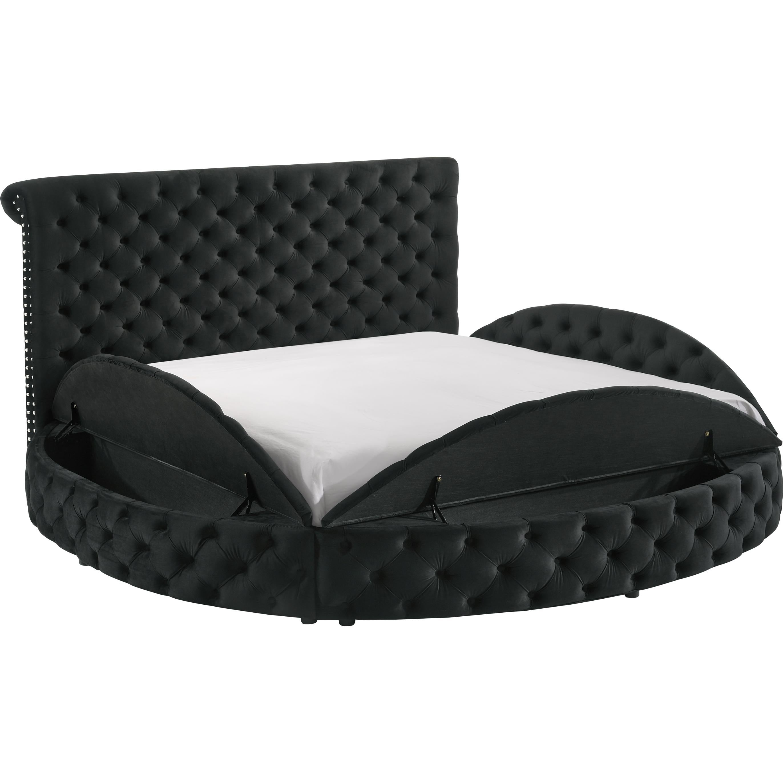  Size_Queen  -- Brigitte 5202BK-Q Queen Bed - Black IMAGE 2