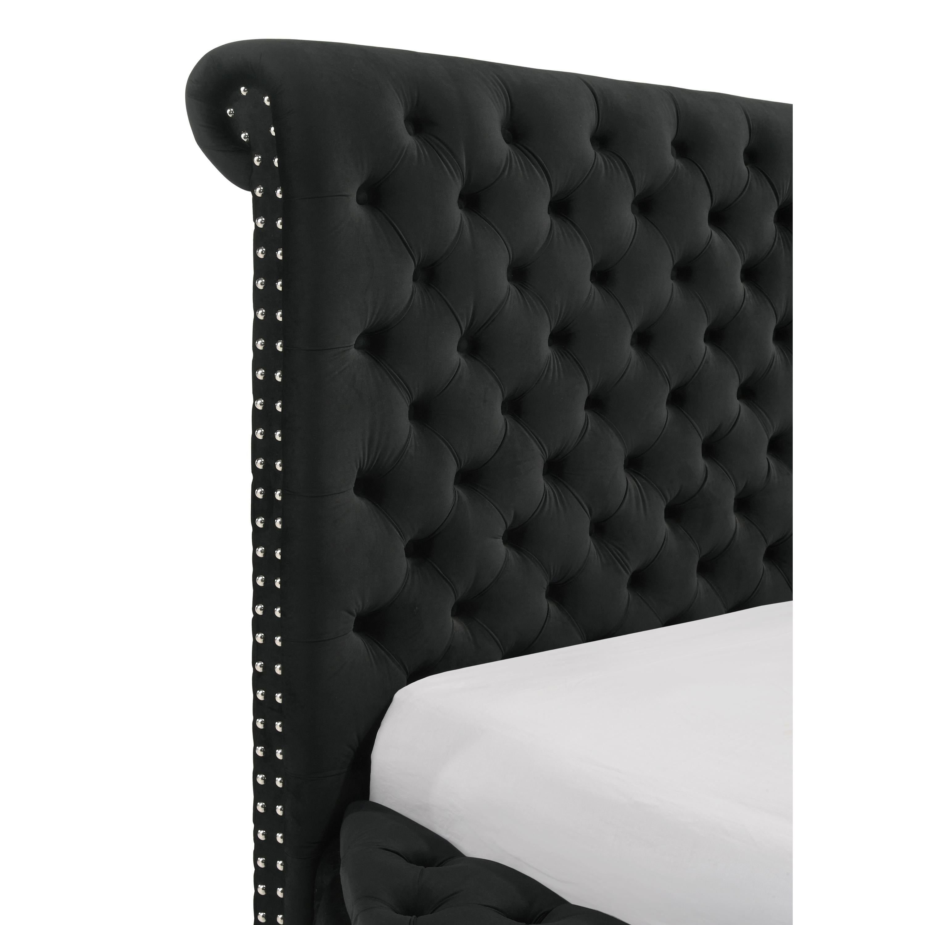  Size_Queen  -- Brigitte 5202BK-Q Queen Bed - Black IMAGE 6