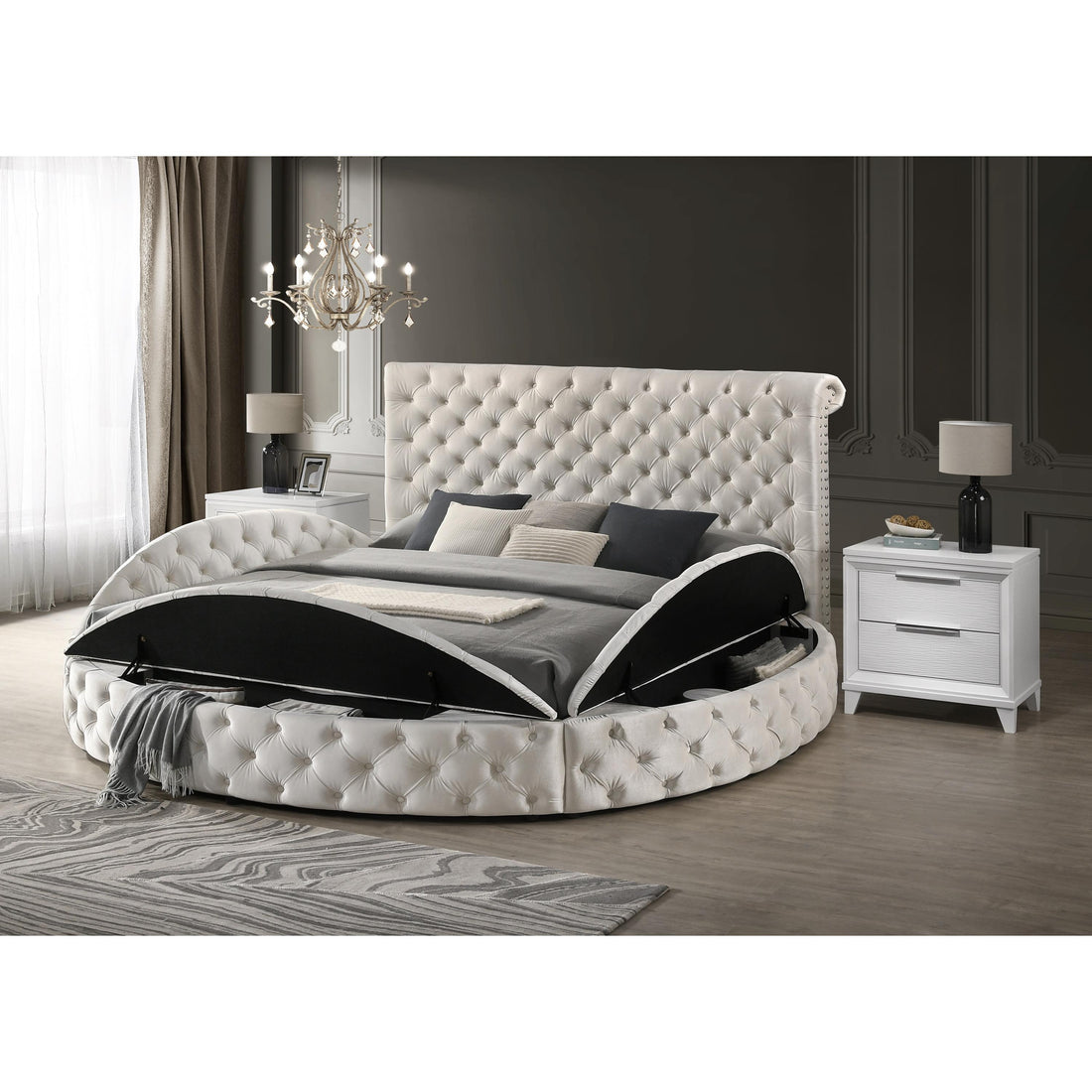  Crown Mark Brigitte 5202IV-Q Queen Bed - Ivory IMAGE 4