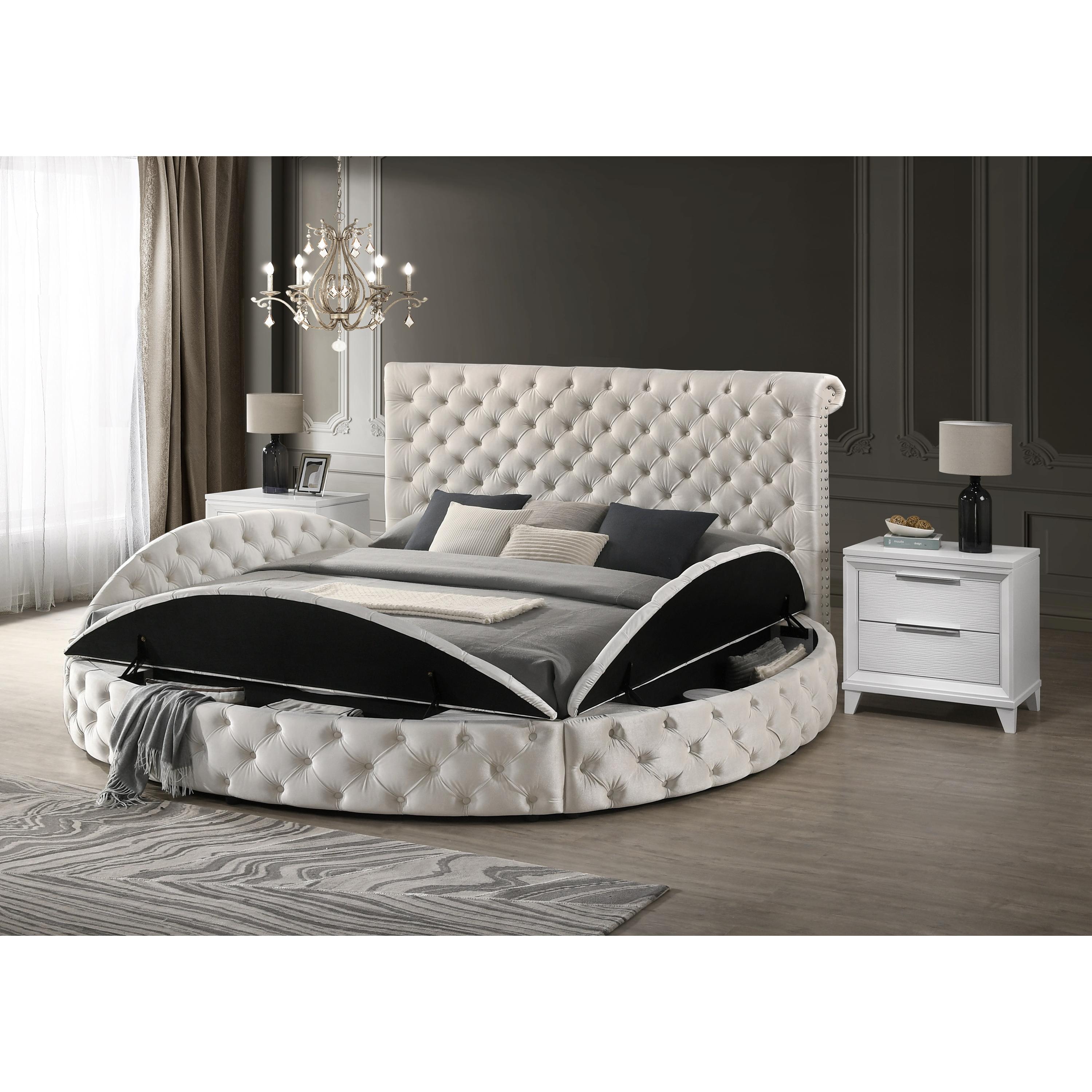  Crown Mark Brigitte 5202IV-Q Queen Bed - Ivory IMAGE 4