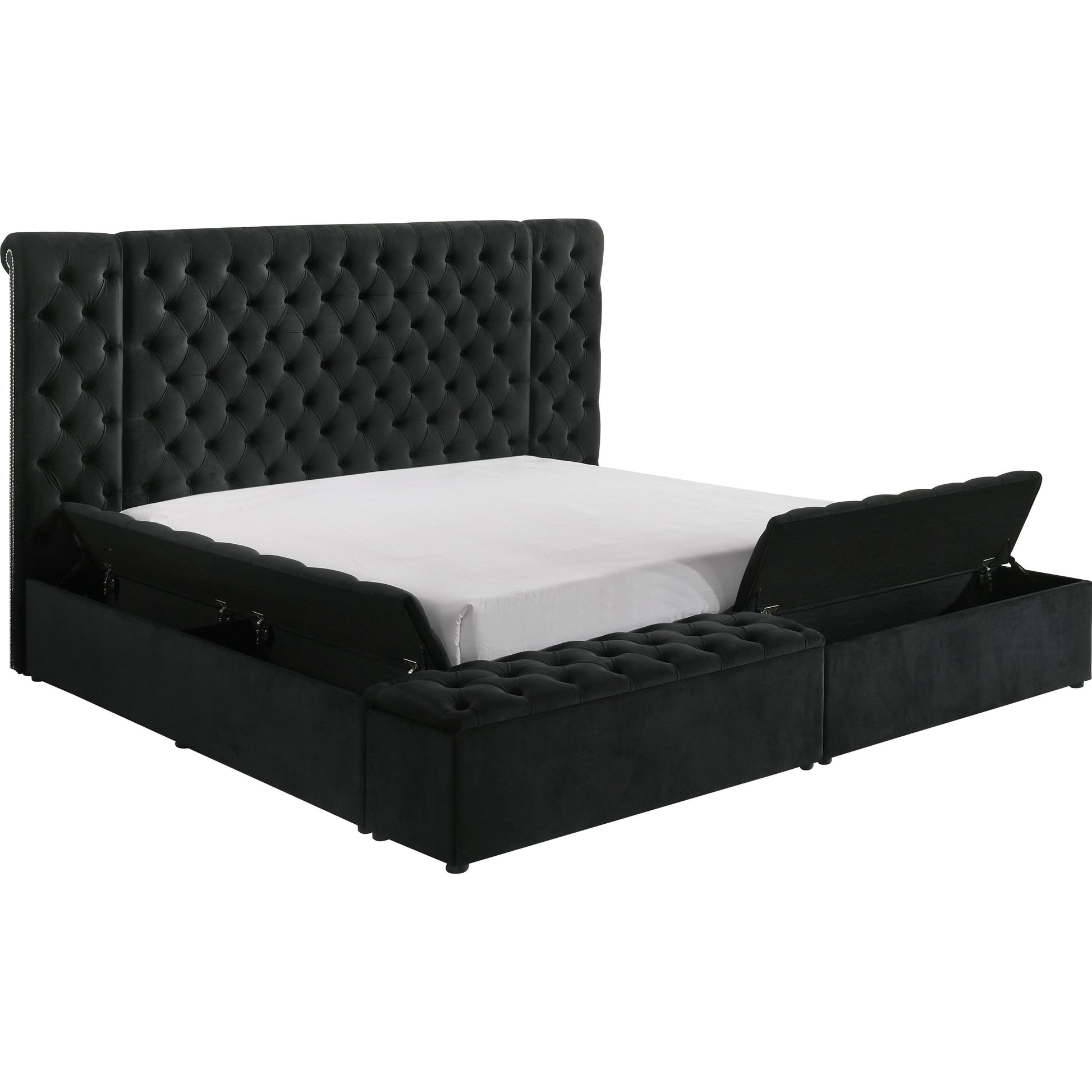  Size_Queen  -- Liliana 5203BK-Q Queen Bed - Black IMAGE 2