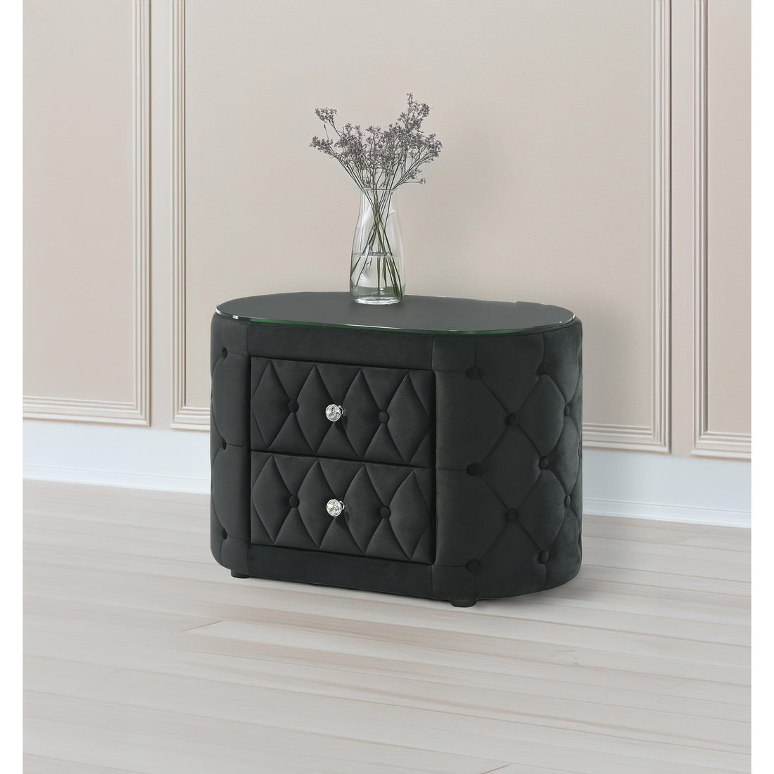  Crown Mark Voltare 5212BK-2 Nightstand - Black IMAGE 1