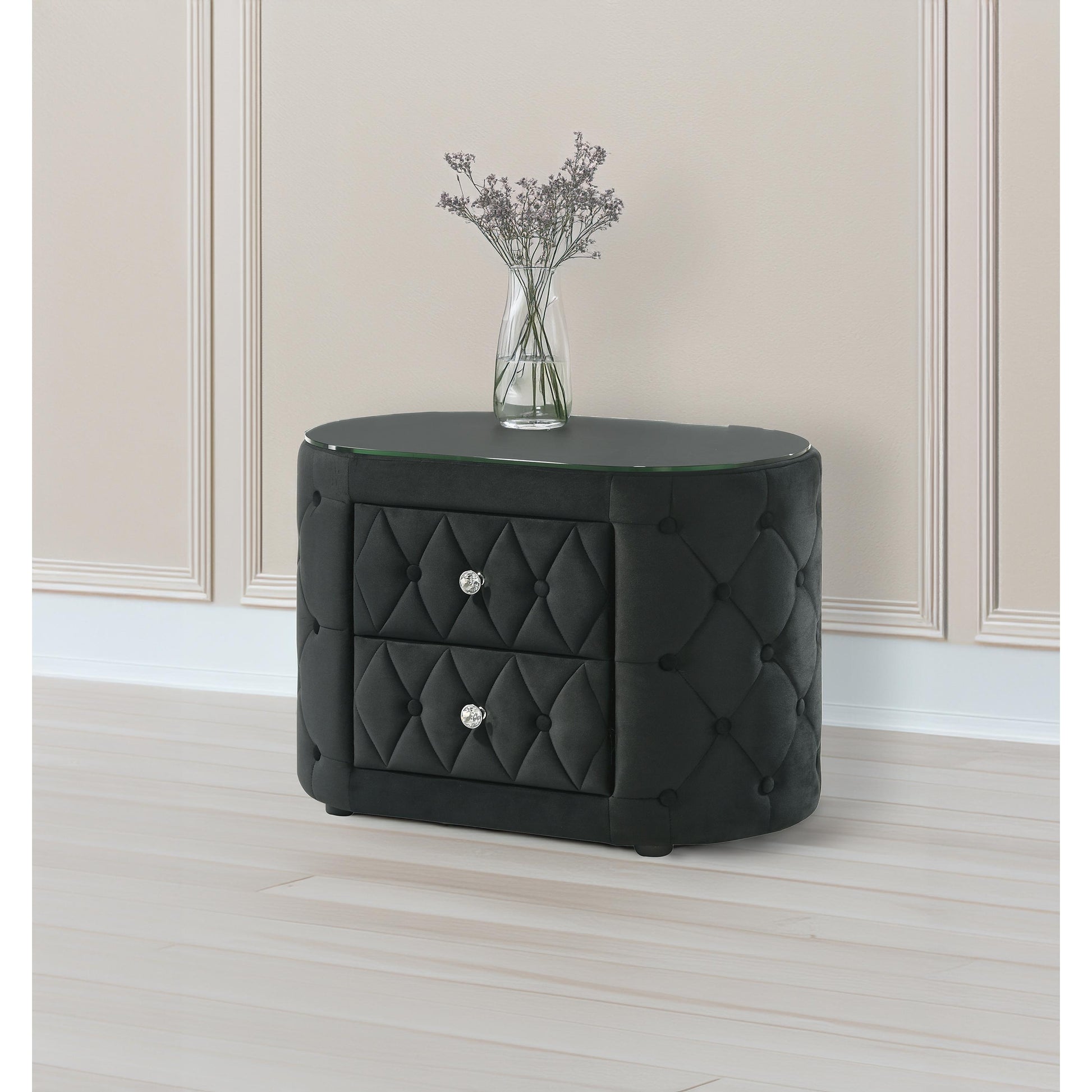  Crown Mark Voltare 5212BK-2 Nightstand - Black IMAGE 2