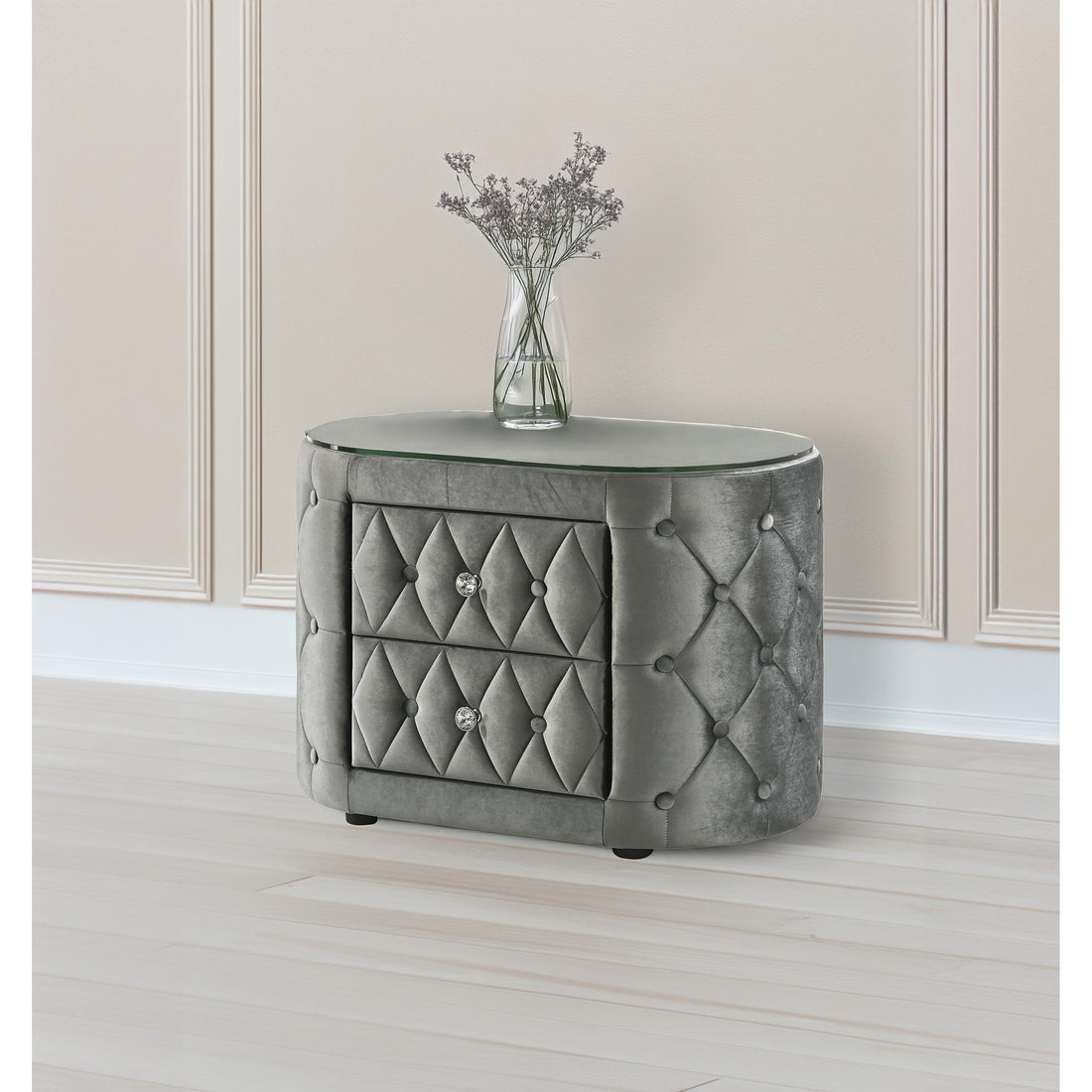  Crown Mark Voltare 5212GY-2 Nightstand - Grey IMAGE 1