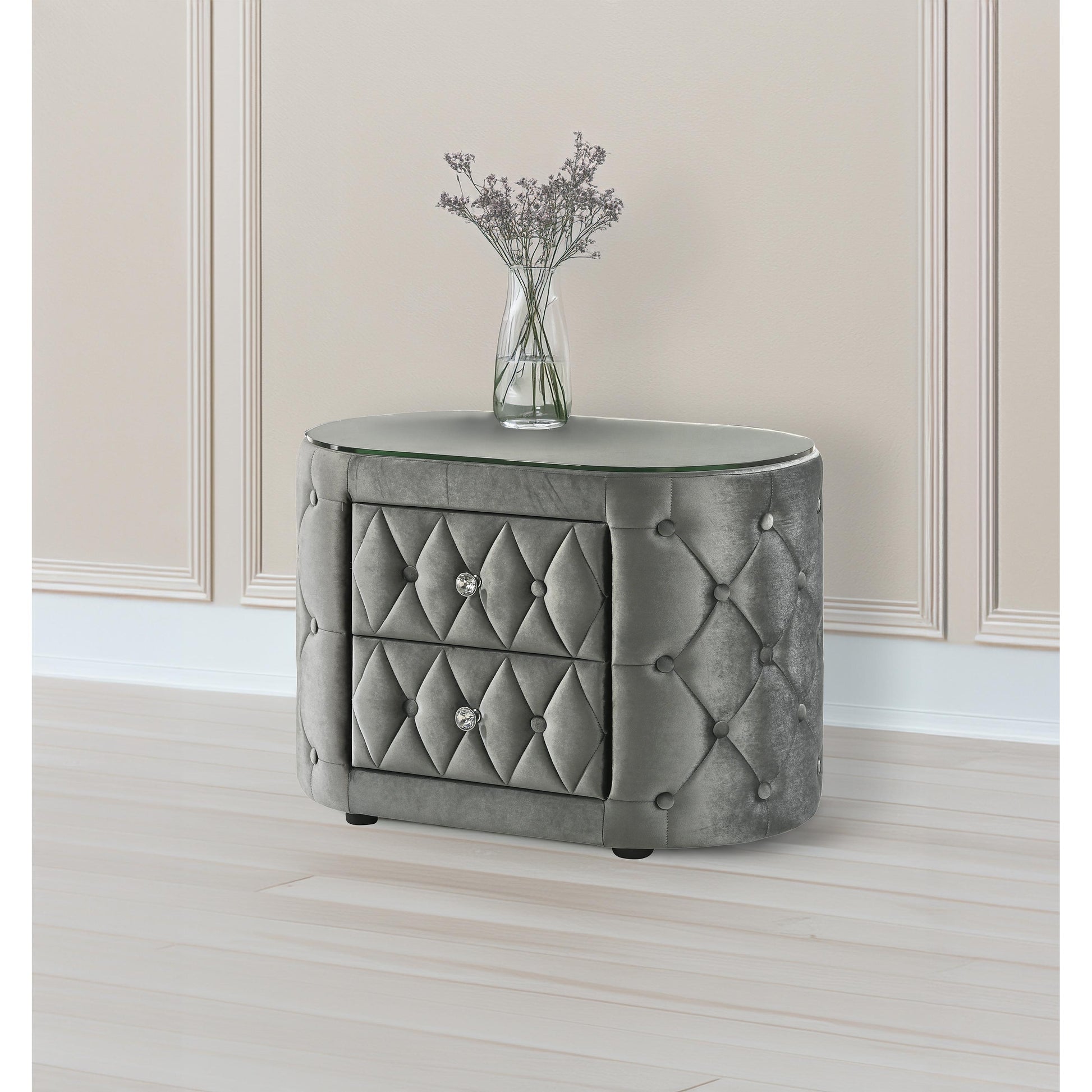  Crown Mark Voltare 5212GY-2 Nightstand - Grey IMAGE 2