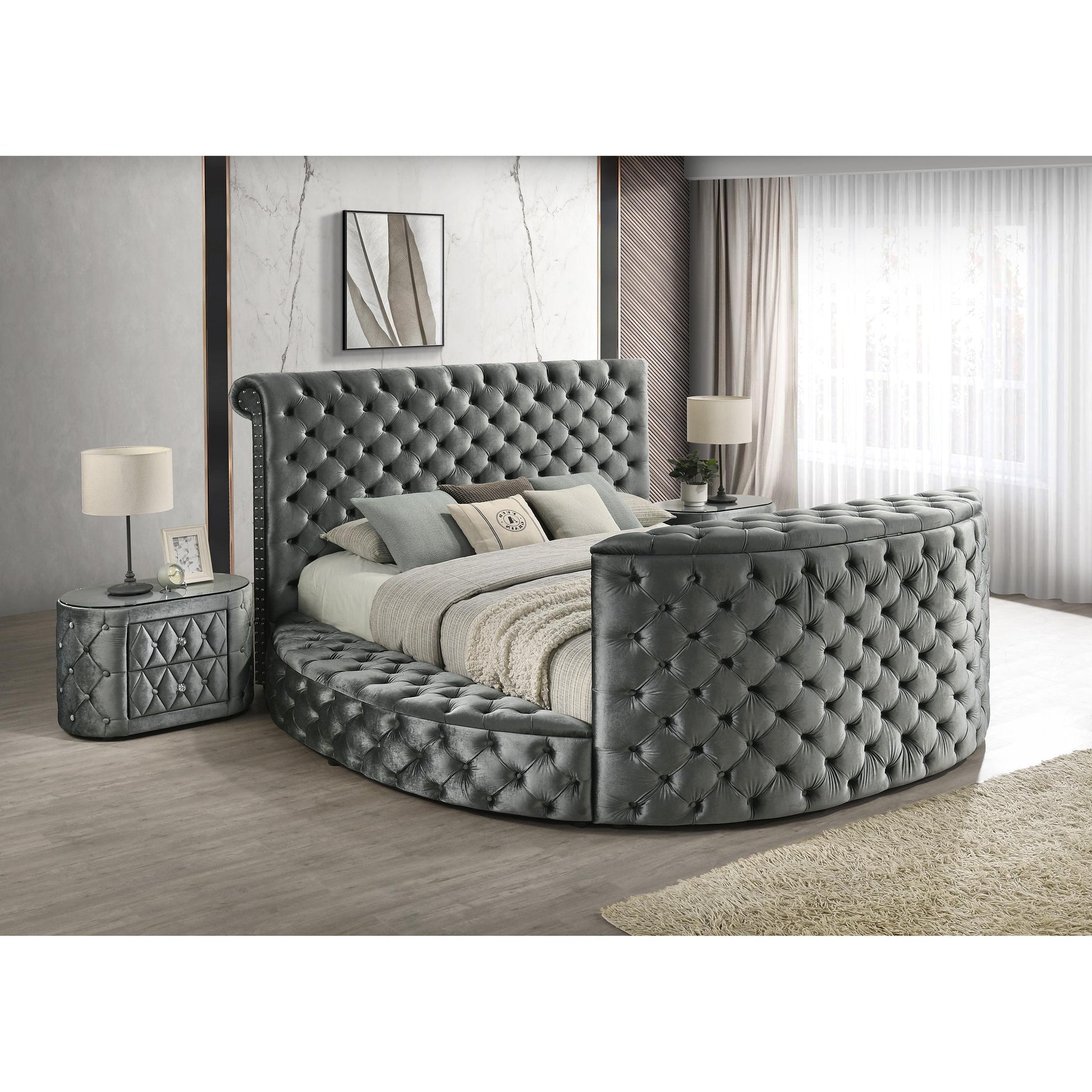  Crown Mark Voltare 5212GY-2 Nightstand - Grey IMAGE 3