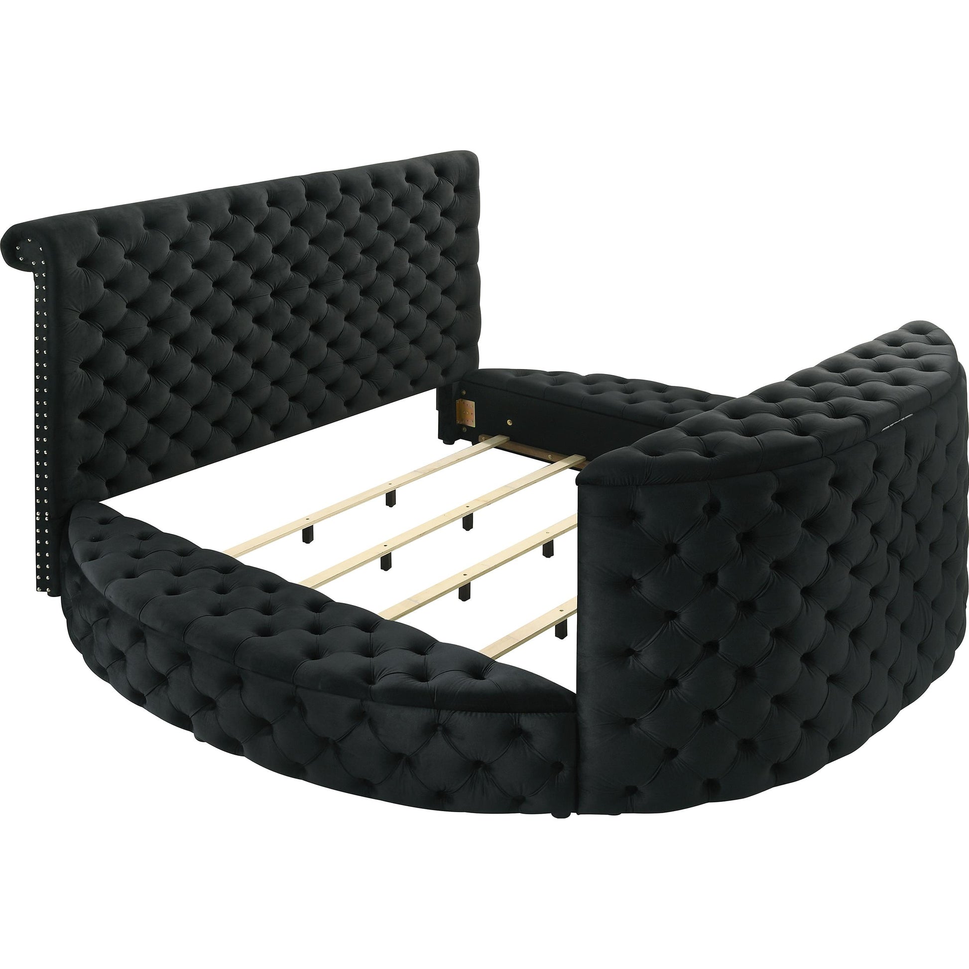  Crown Mark Voltare 5212BK-Q Queen Bed with Fireplace & TV Lift - Black IMAGE 3