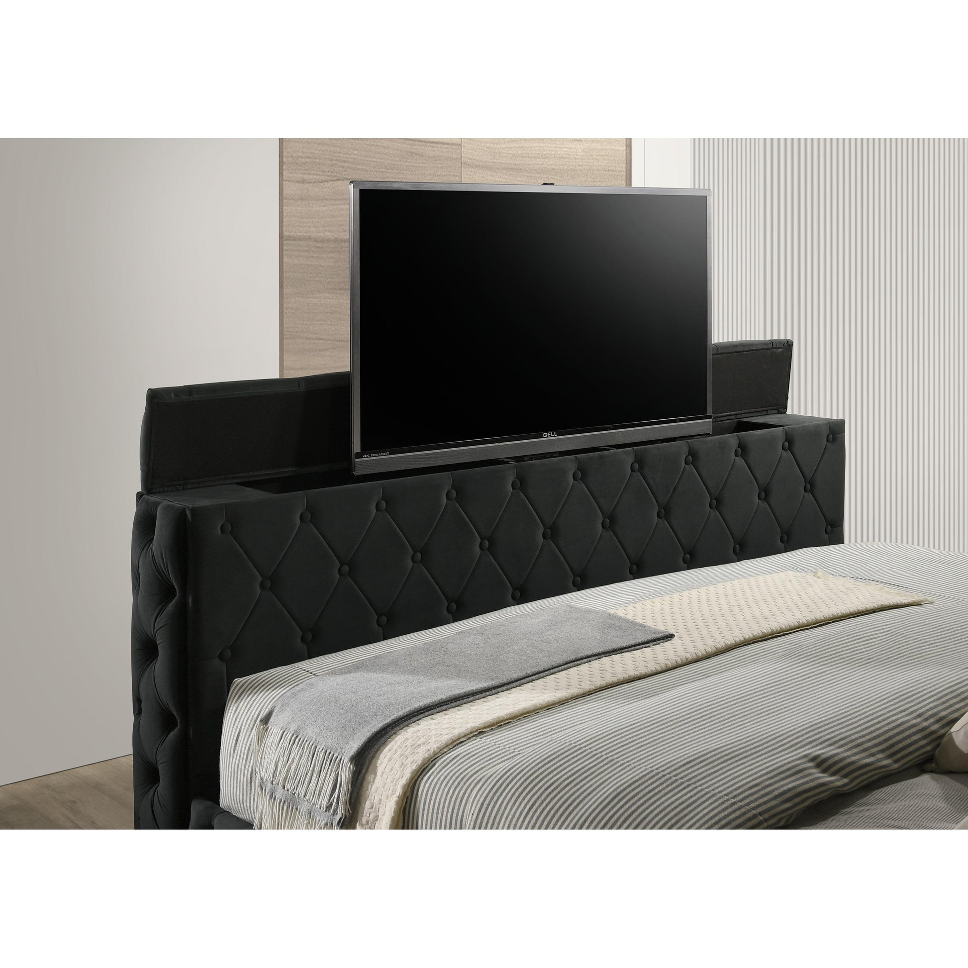  Size_Queen  -- Josephine 5213BK-Q Queen Bed with TV Lift IMAGE 7