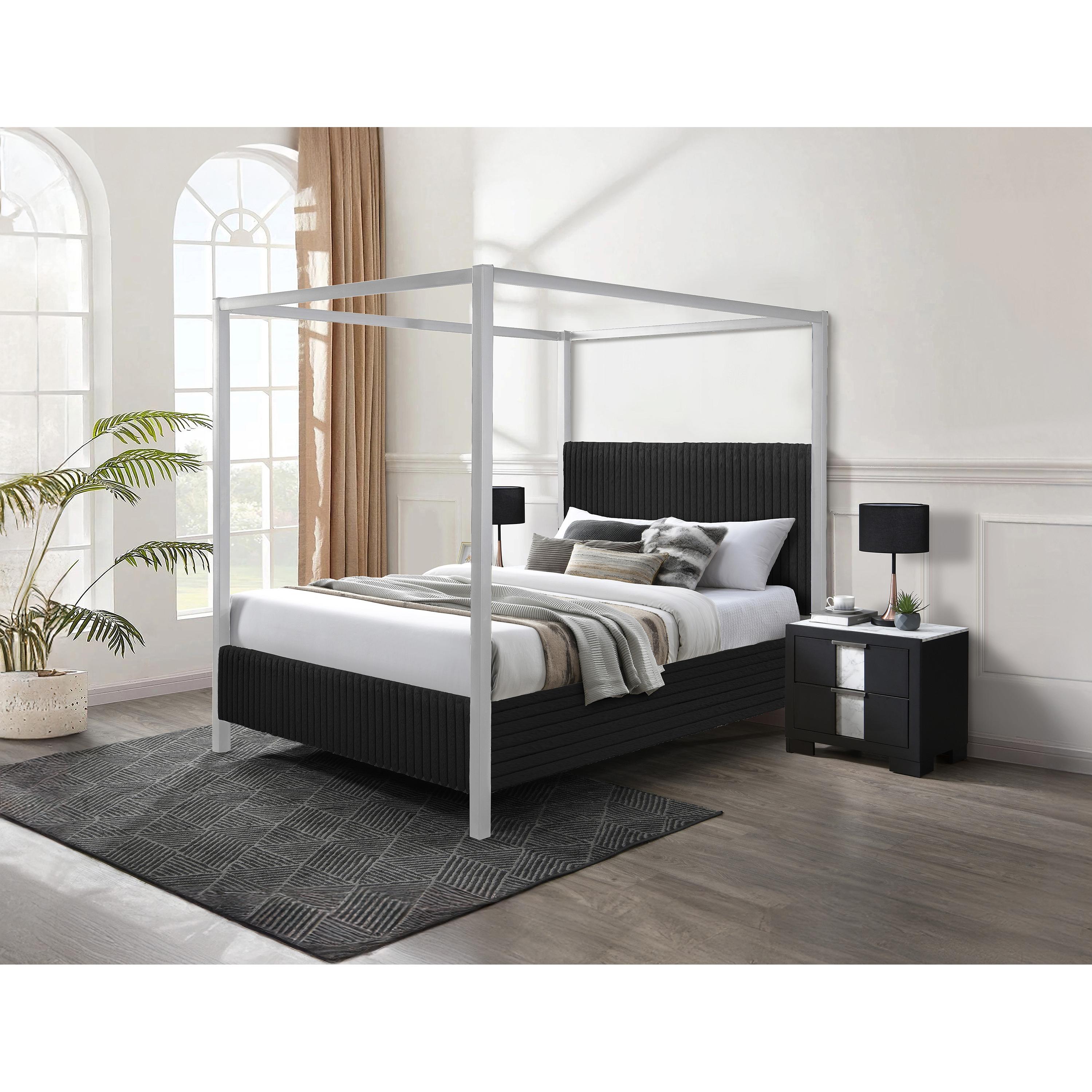  Size_King  -- Cora Upholstered Canopy Bed IMAGE 1