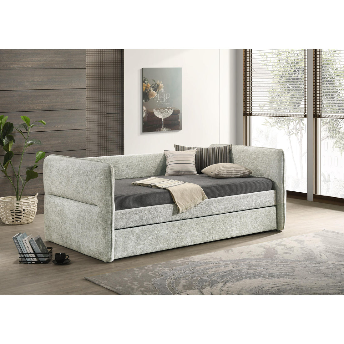  Crown Mark Philipa 5324LG Daybed - Light Grey Tweed IMAGE 1