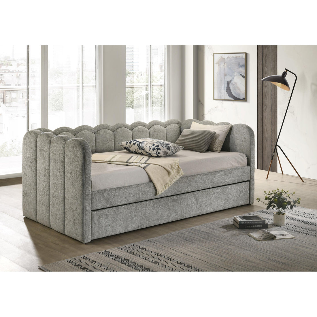  Crown Mark Melody 5328LG Daybed - Light Grey IMAGE 1