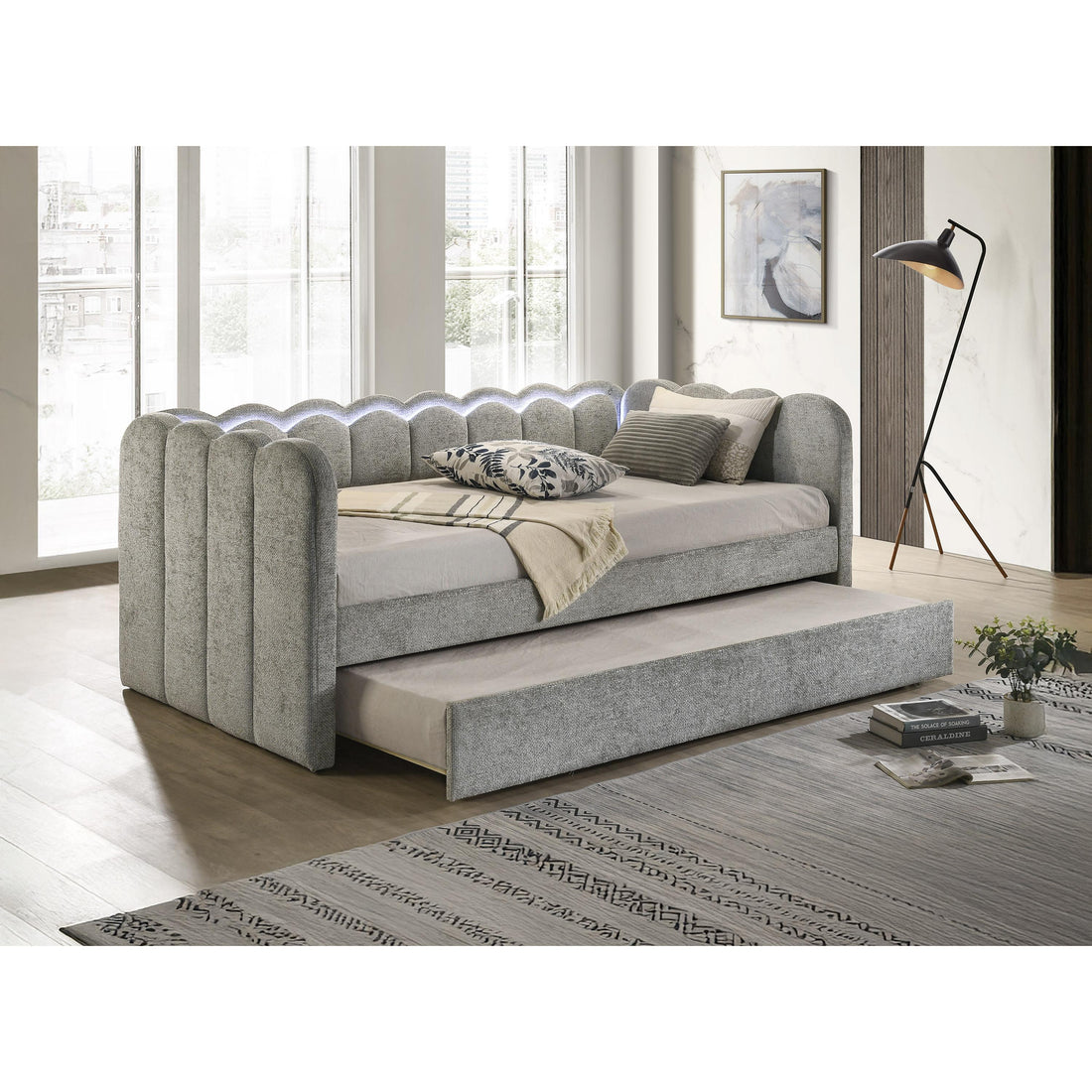  Crown Mark Melody 5328LG Daybed - Light Grey IMAGE 1