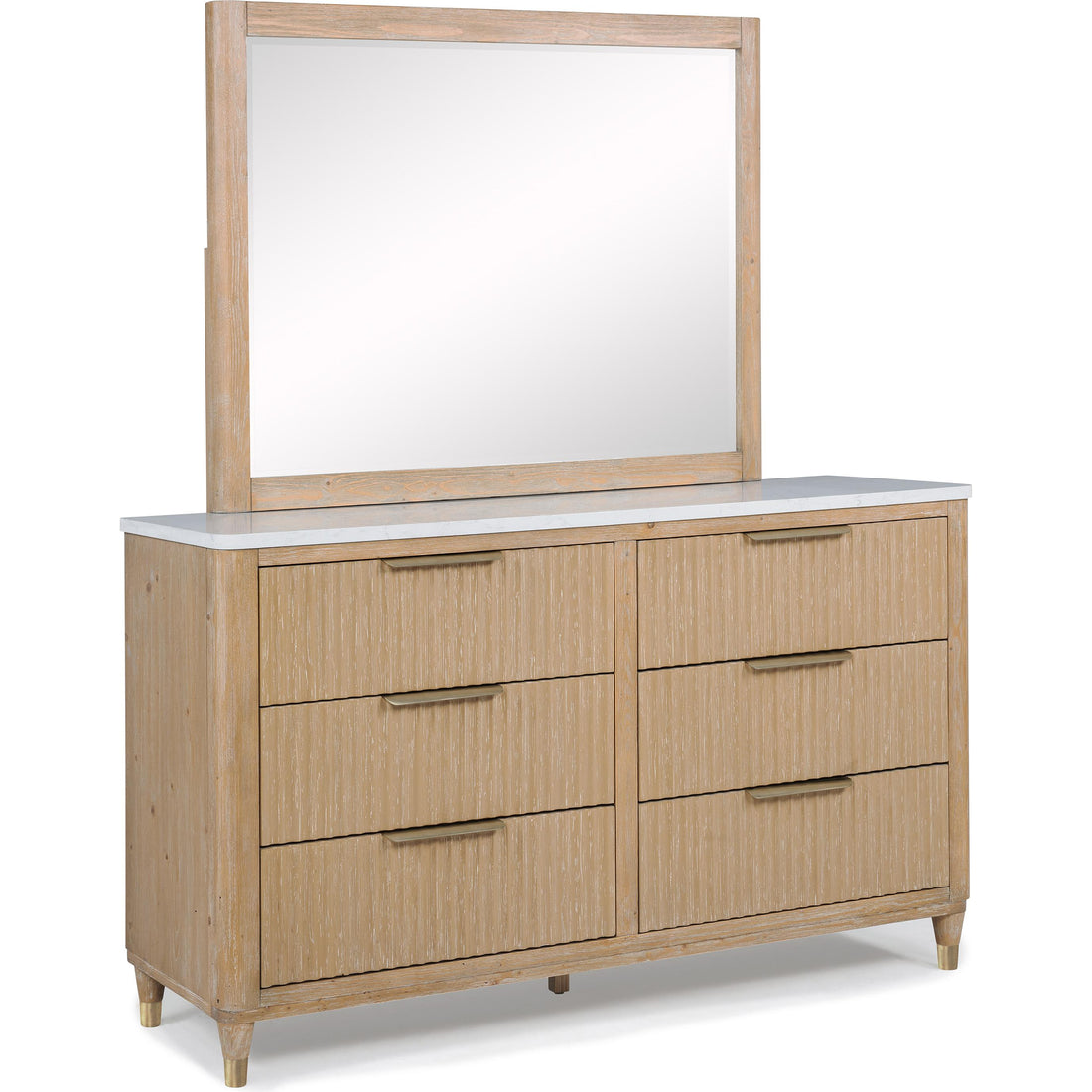  Crown Mark Kara B1450-11 Dresser Mirror - Cerused Natural IMAGE 1