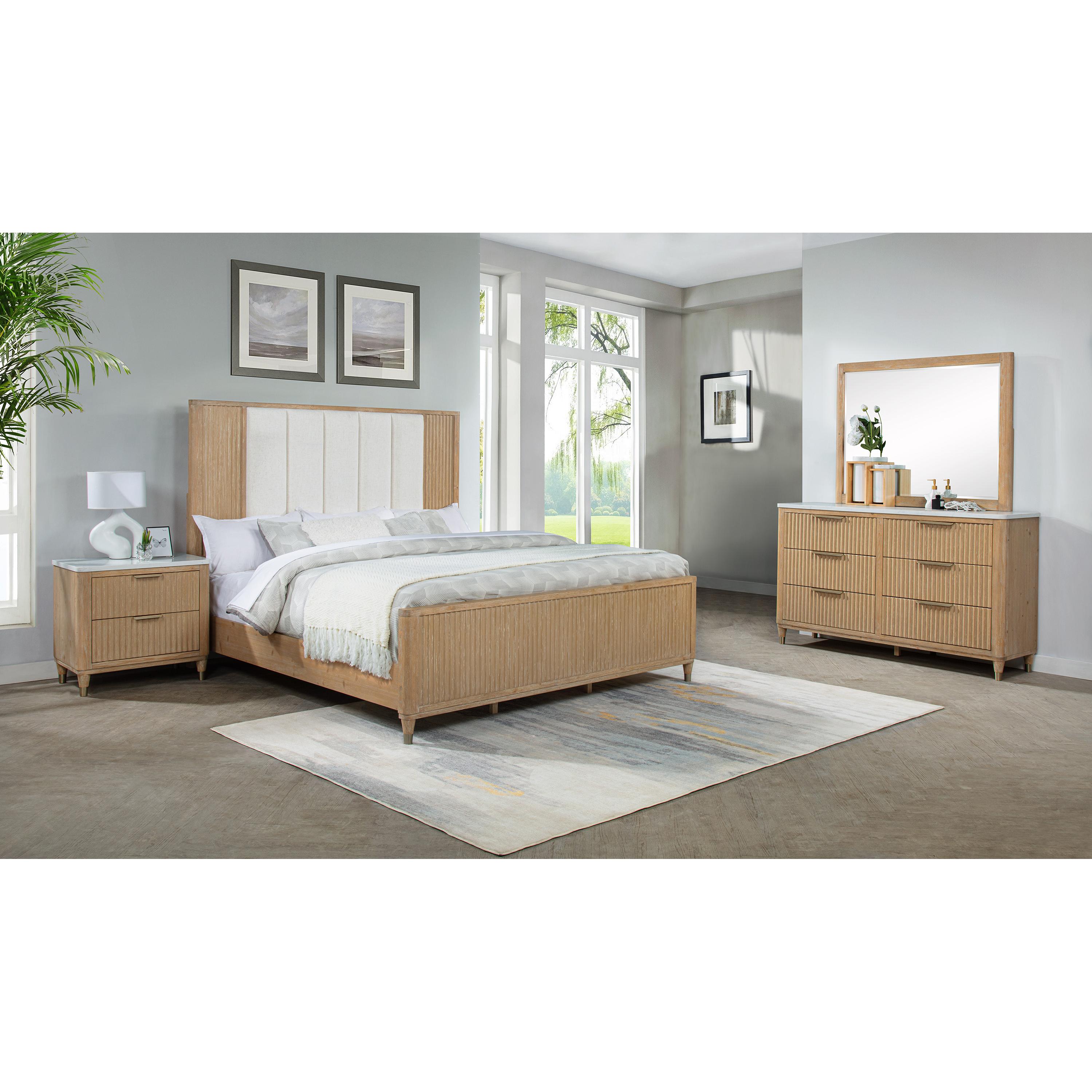  Size_King  -- Crown Mark Kara Upholstered Panel Bed IMAGE 4
