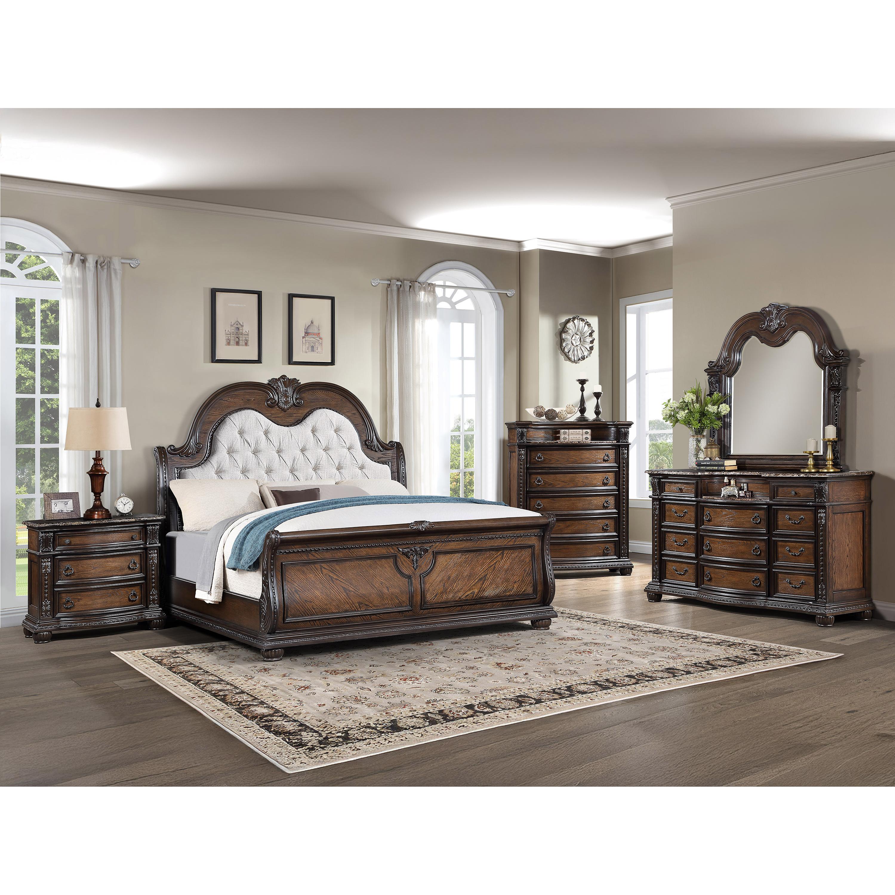  Size_Queen  -- Stanley B1610-Q Queen Bed - Coffee Brown IMAGE 3