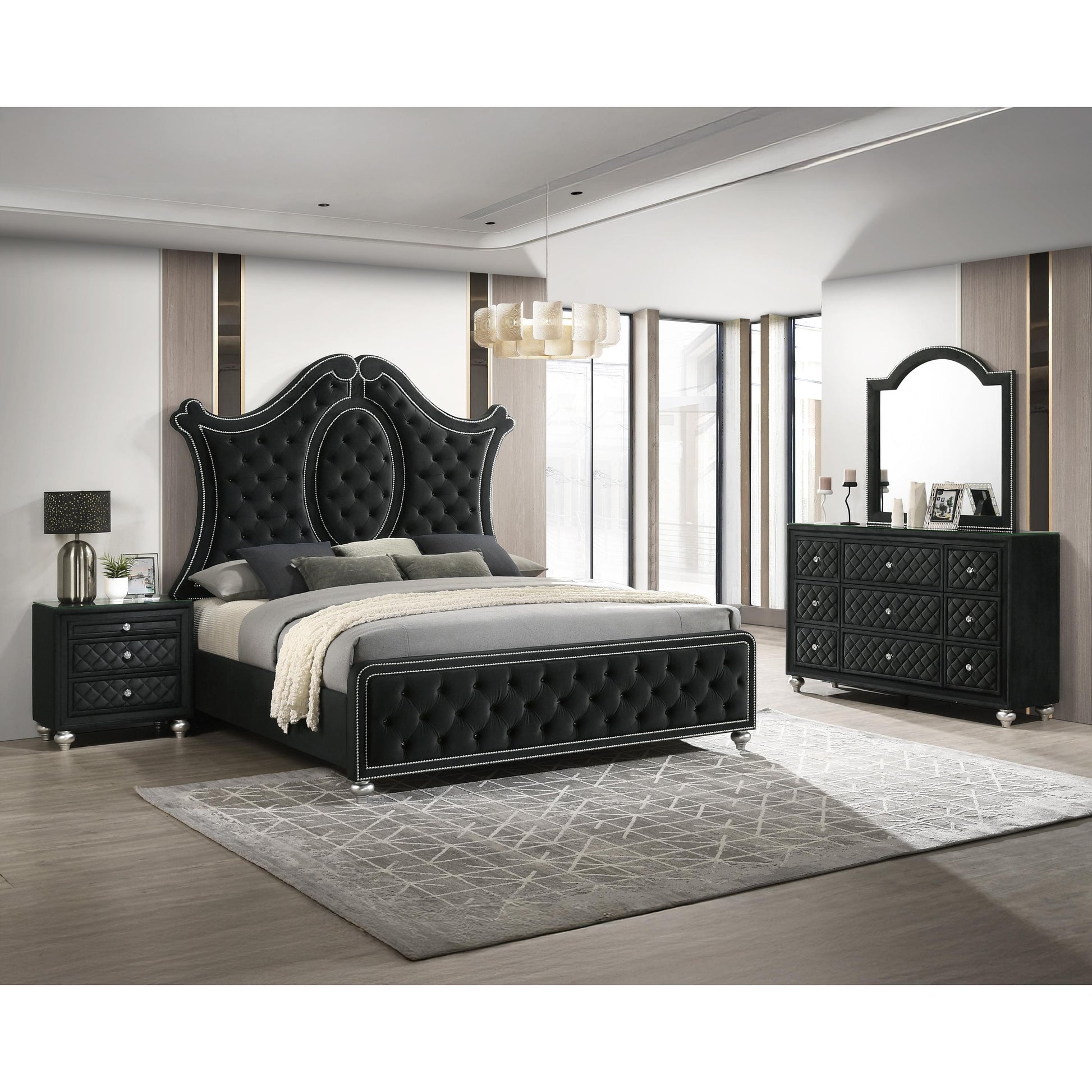  Crown Mark Cameo B2180-11 Dresser Mirror - Black IMAGE 4