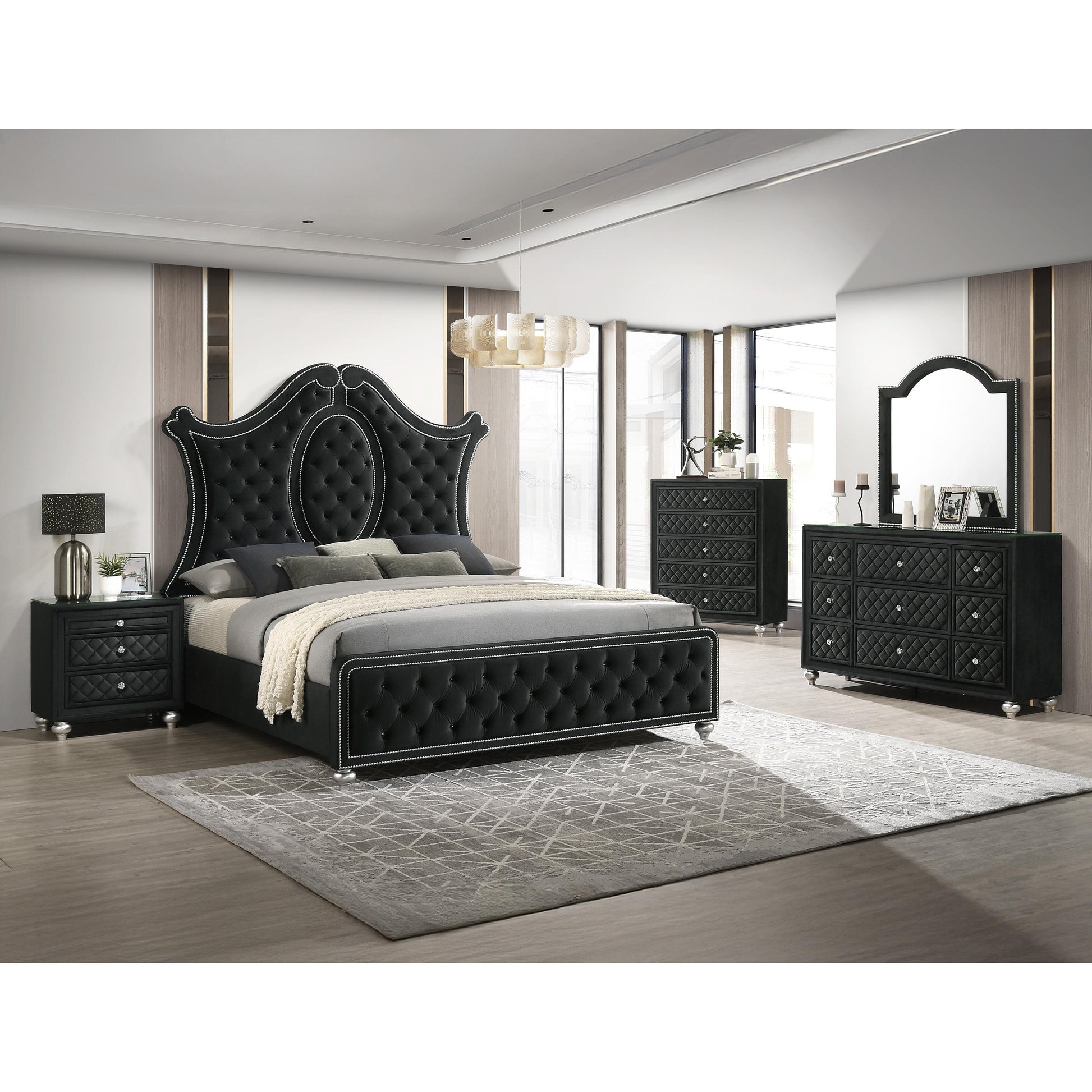 Size_Queen  -- Cameo B2180-Q Queen Bed - Black IMAGE 3