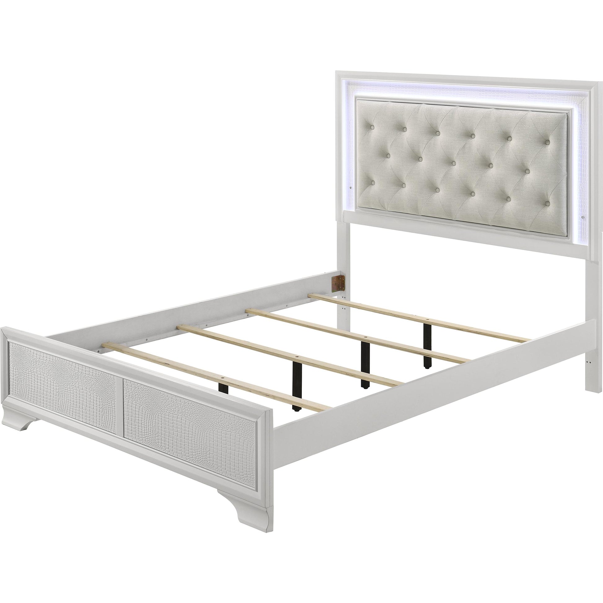  Size_Queen  -- Lyssa B4312-Q Queen Bed with LED - Oat/Frost IMAGE 2