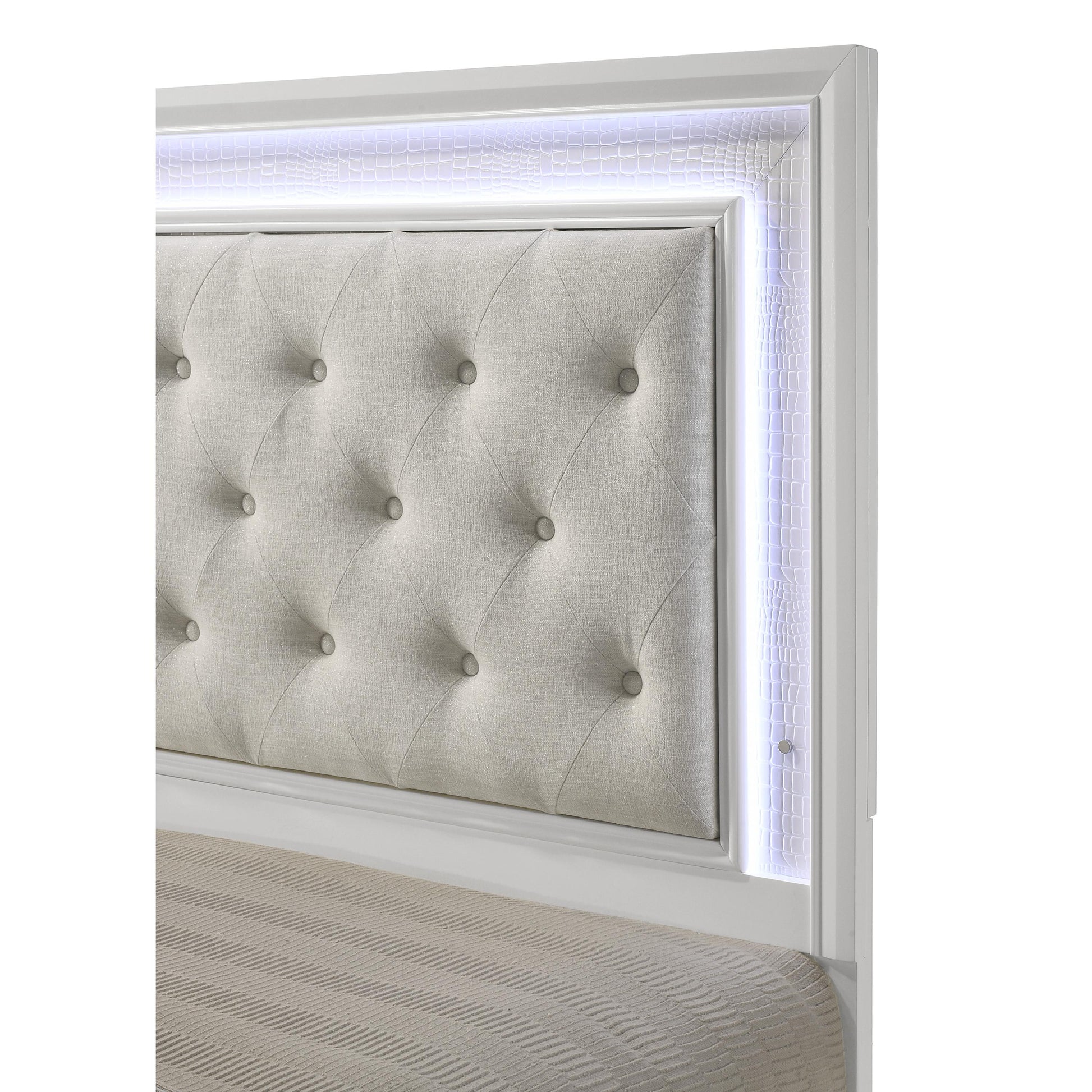  Size_Queen  -- Lyssa B4312-Q Queen Bed with LED - Oat/Frost IMAGE 5