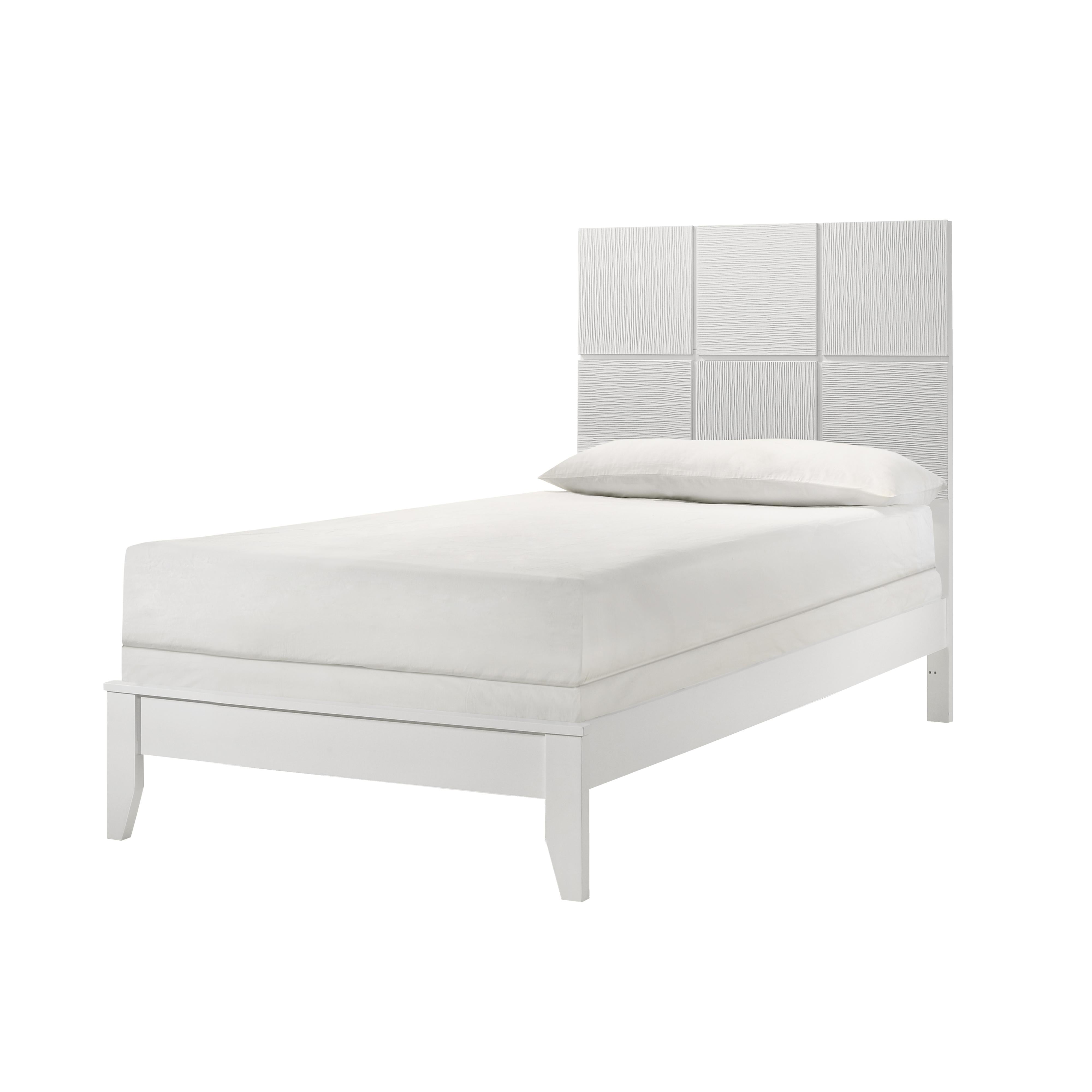  Size_Twin  -- Denker B4712-T Twin Bed - White IMAGE 1