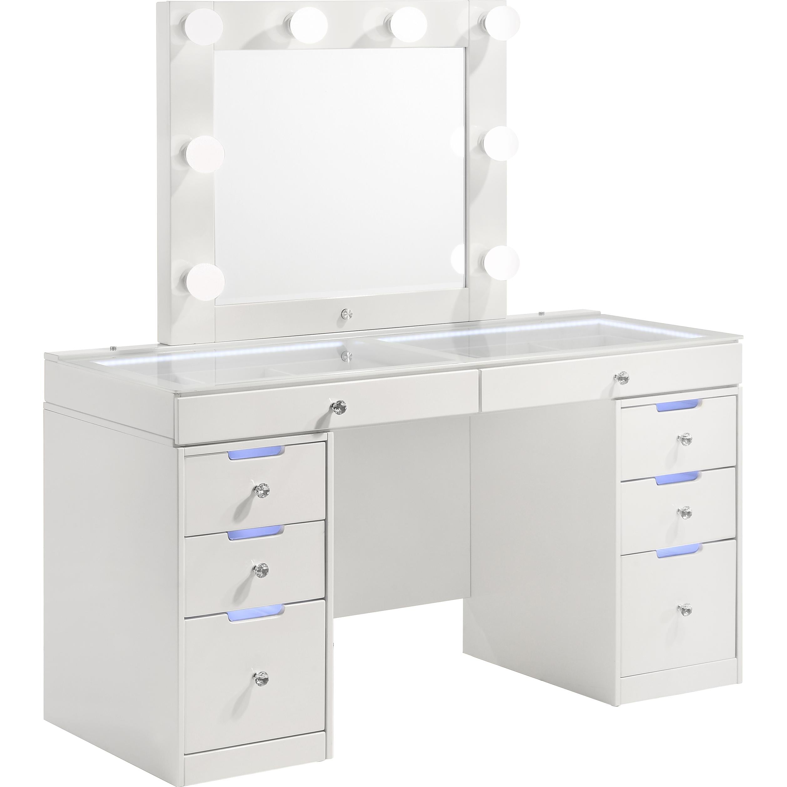  Crown Mark Luxo B4852WHSET Vanity Set - White IMAGE 1