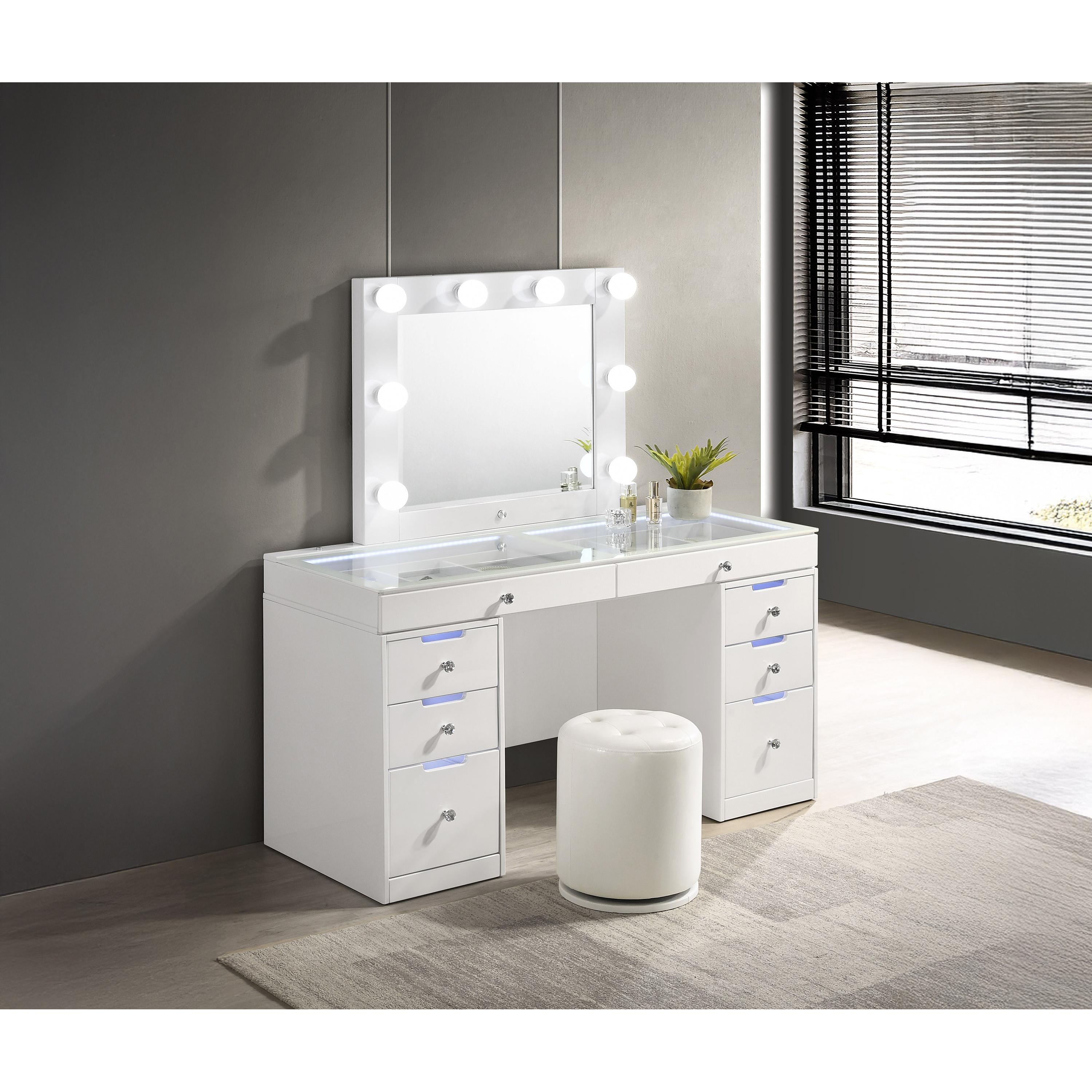  Crown Mark Luxo B4852WHSET Vanity Set - White IMAGE 3