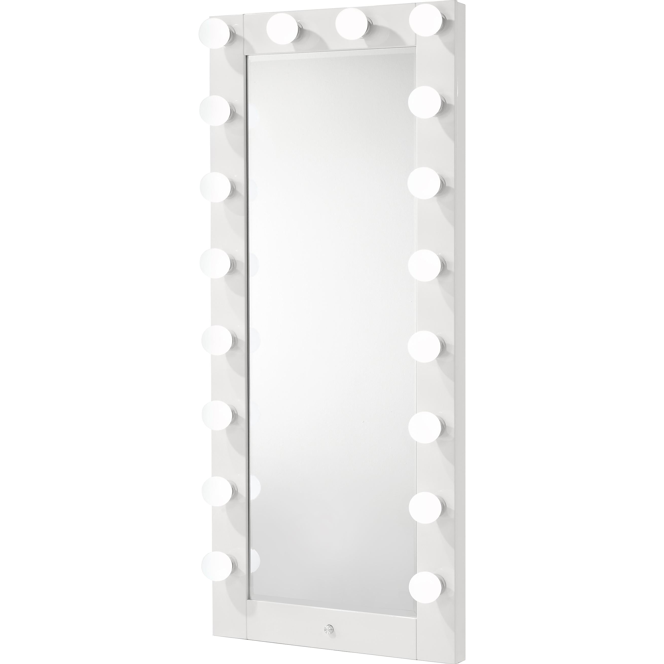  Crown Mark Luxo B4852WH-DB-SET Tall Lighted Vanity with Drawer - White IMAGE 8