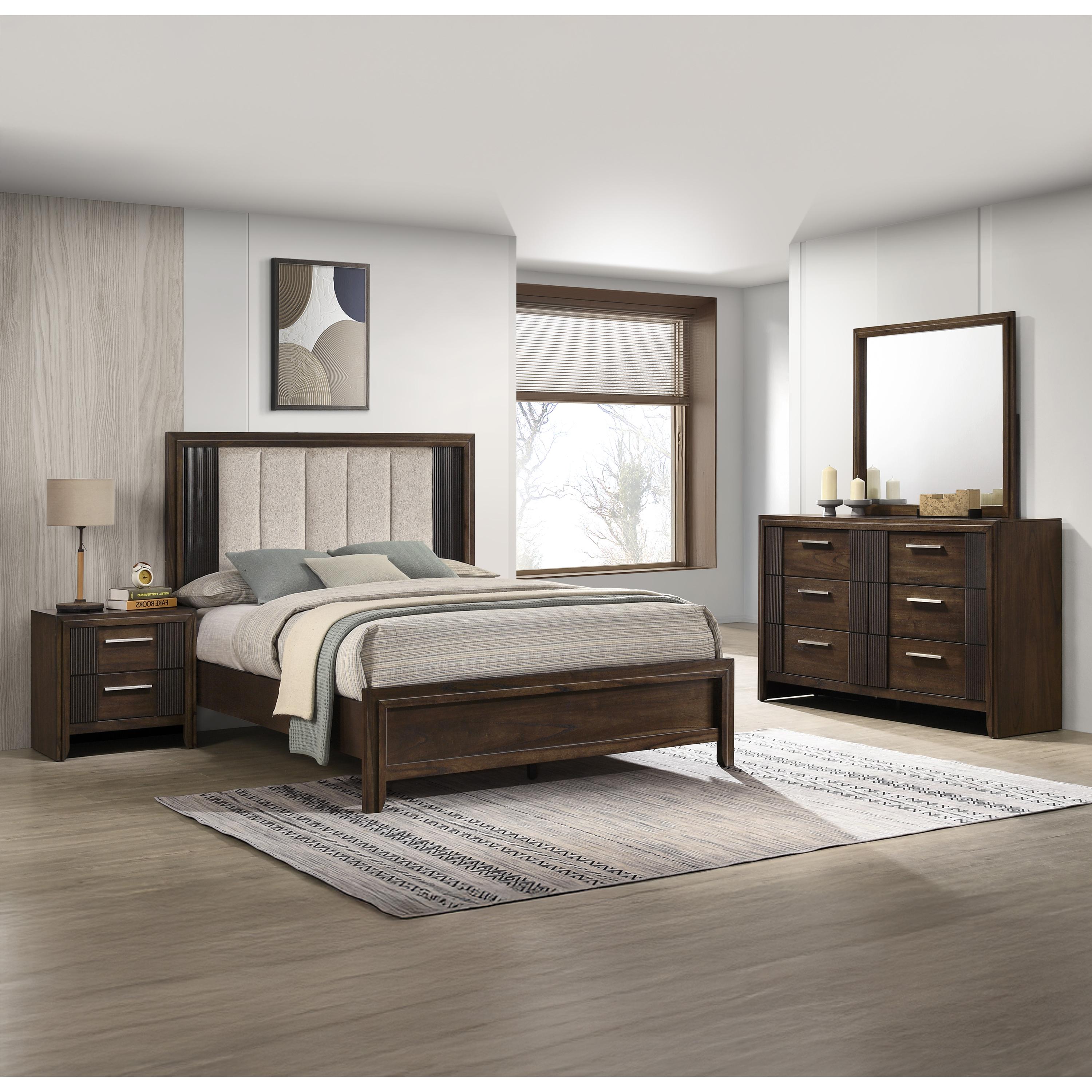  Size_King  -- Crown Mark Carlton Upholstered Panel Bed IMAGE 4