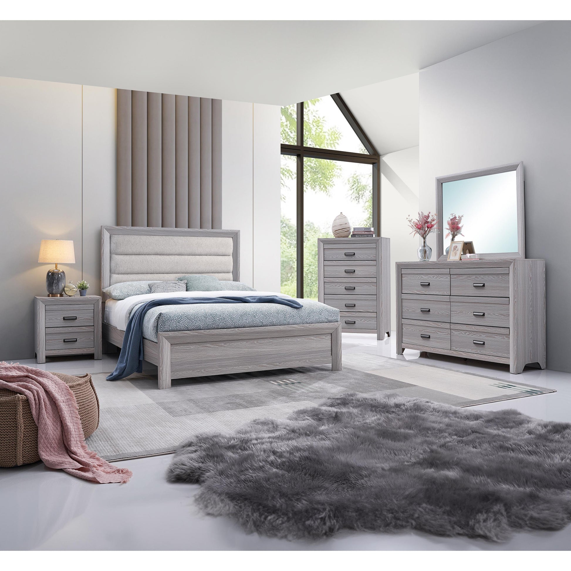  Size_Full  -- Adelaide B6710-F Full Upholstered Bed - Driftwood IMAGE 4