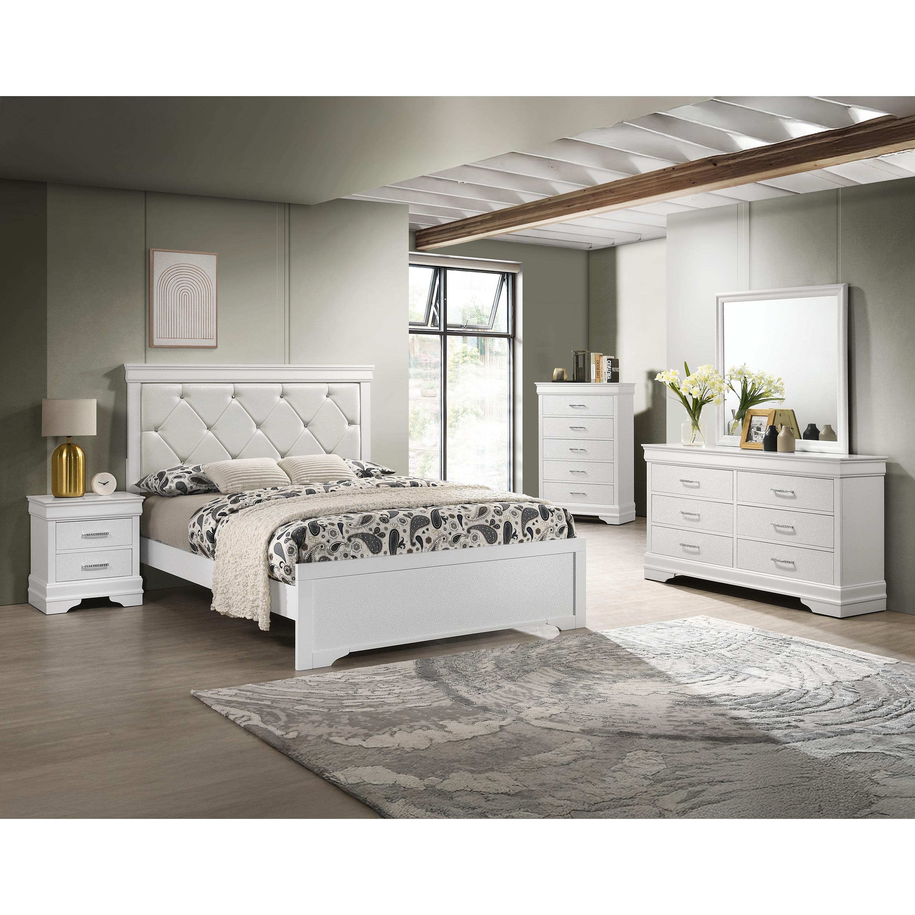 Size_King  -- Crown Mark Amalia Upholstered Panel Bed IMAGE 3