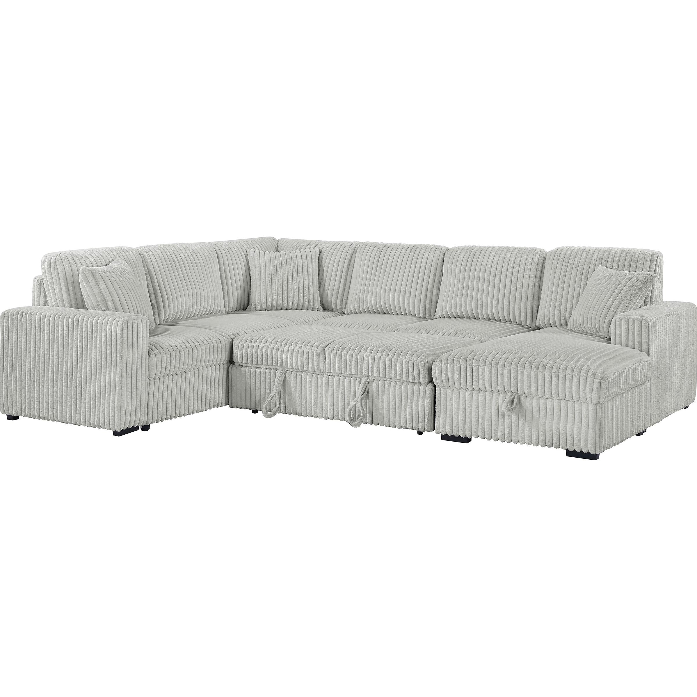  Coaster Furniture Devonshire 501208 Sleeper Sectional Sofa Storage Chaise - Grey IMAGE 3