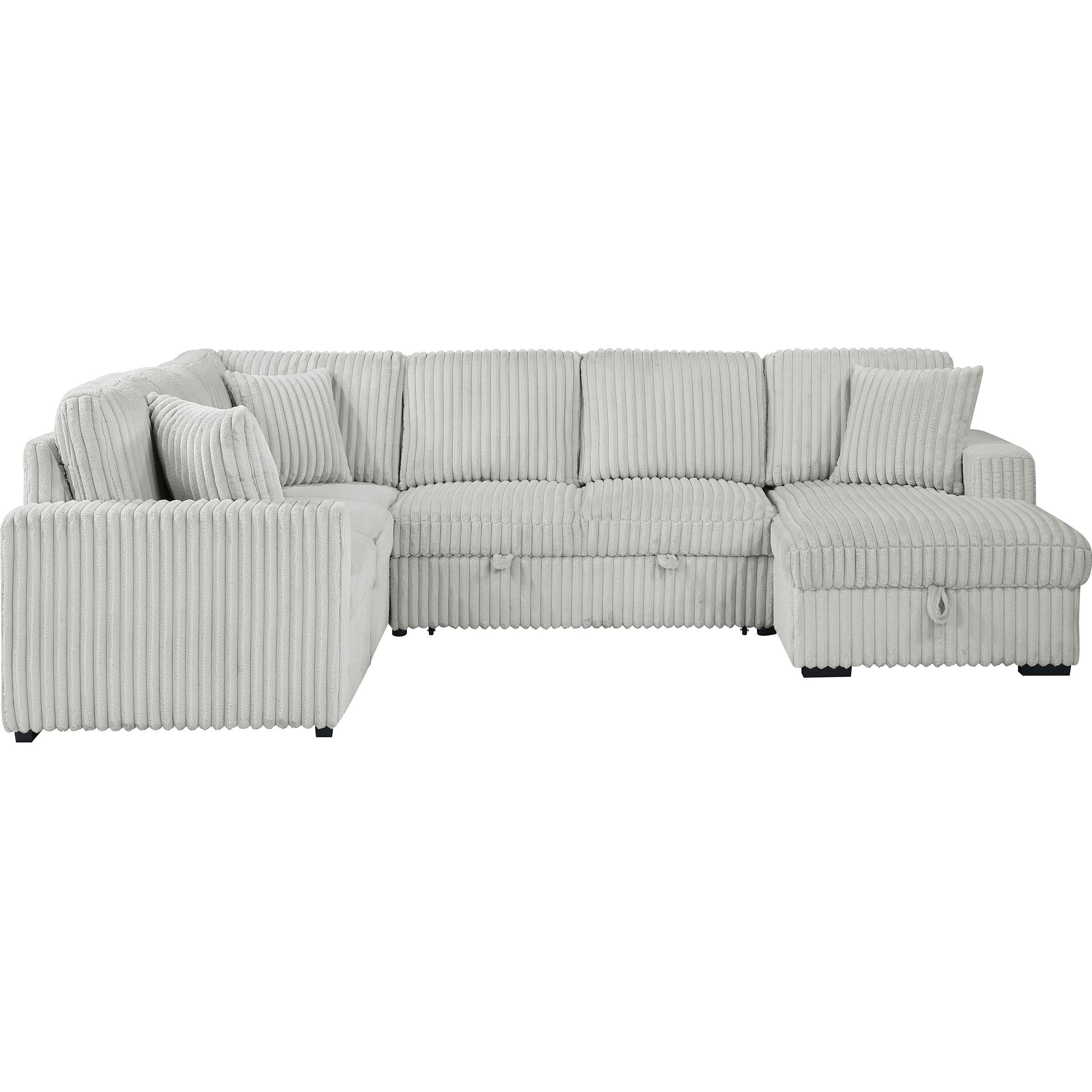  Coaster Furniture Devonshire 501208 Sleeper Sectional Sofa Storage Chaise - Grey IMAGE 5