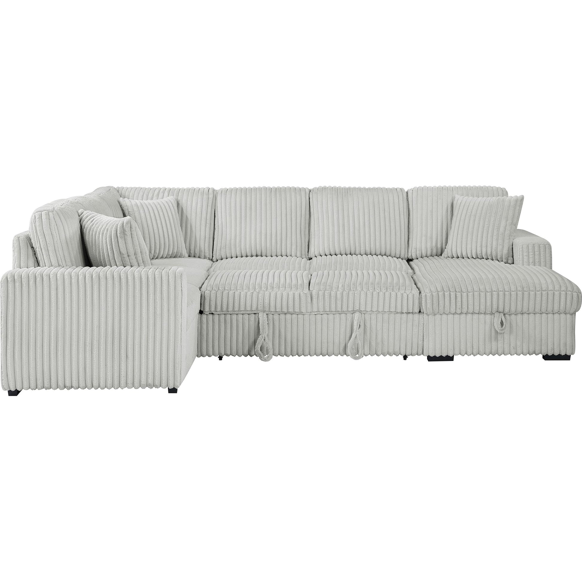  Coaster Furniture Devonshire 501208 Sleeper Sectional Sofa Storage Chaise - Grey IMAGE 6