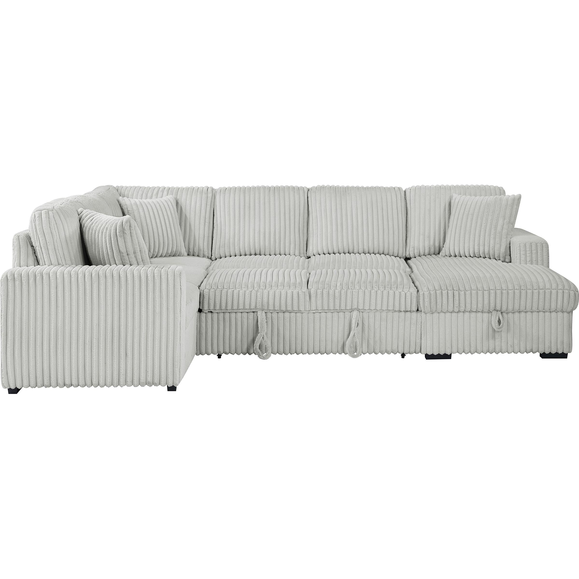  Coaster Furniture Devonshire 501208 Sleeper Sectional Sofa Storage Chaise - Grey IMAGE 6