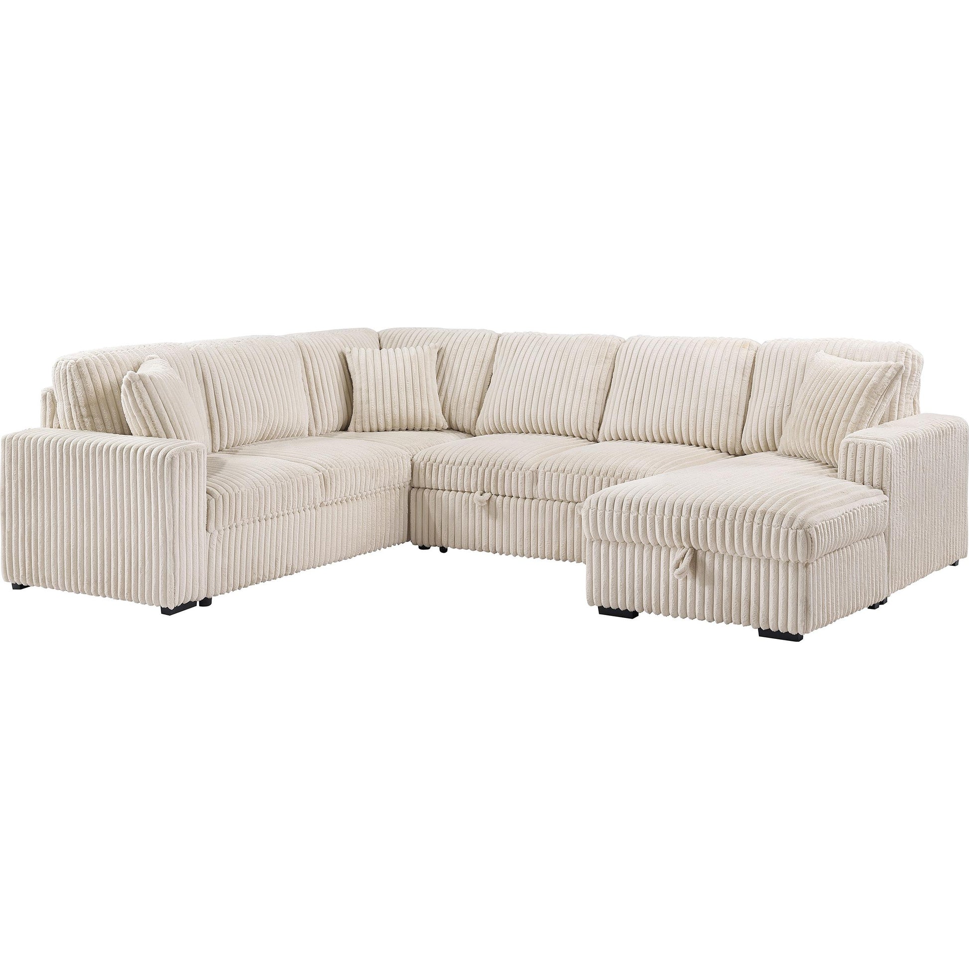  Coaster Furniture Devonshire 501205 Sleeper Sectional Sofa Storage Chaise - Camel IMAGE 1