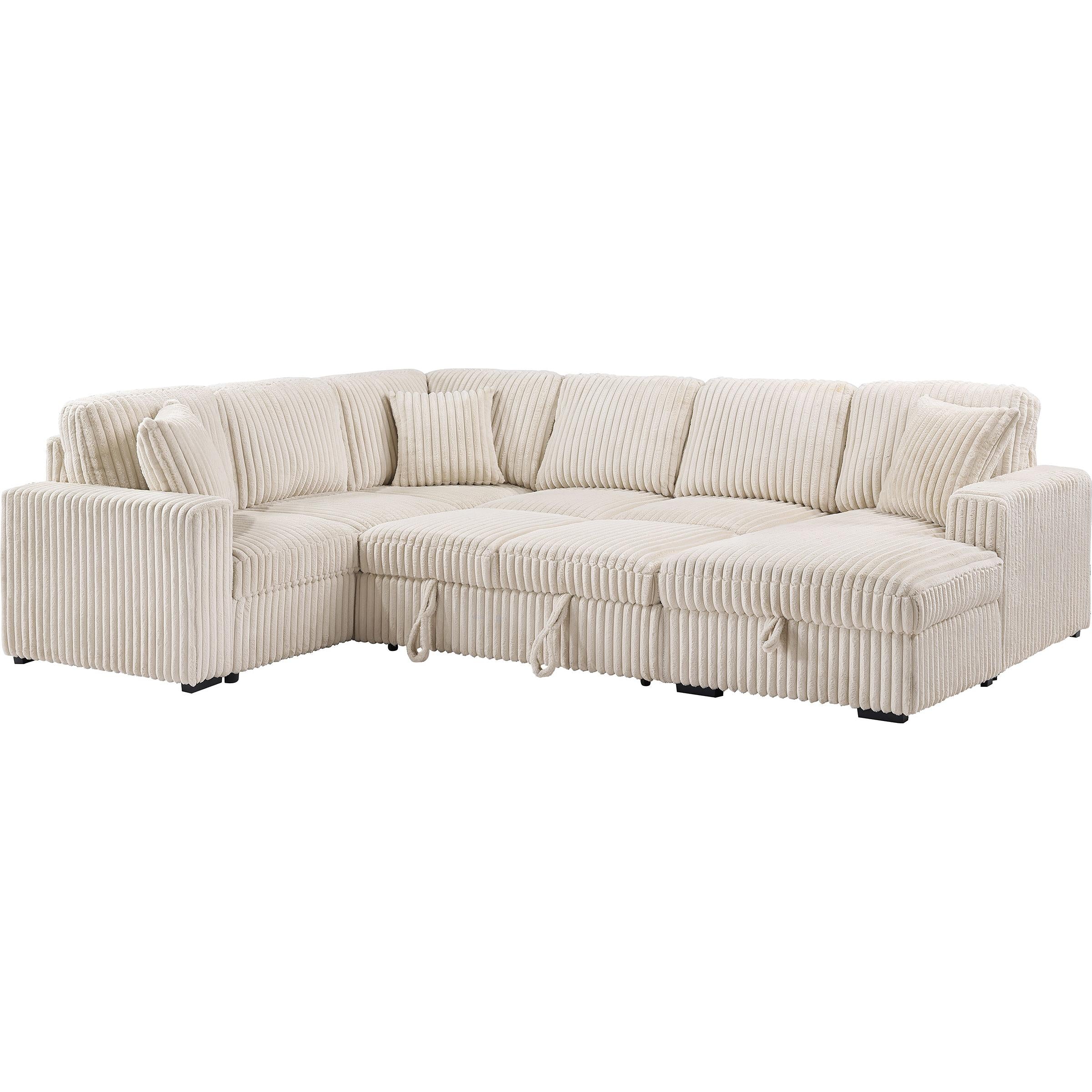  Coaster Furniture Devonshire 501205 Sleeper Sectional Sofa Storage Chaise - Camel IMAGE 3