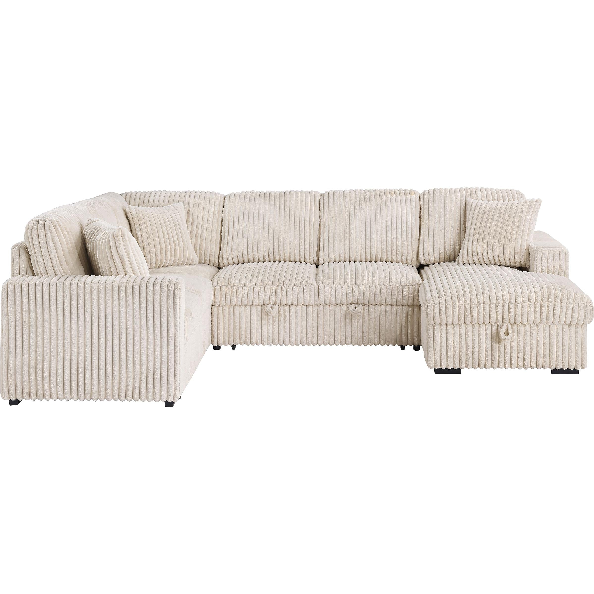  Coaster Furniture Devonshire 501205 Sleeper Sectional Sofa Storage Chaise - Camel IMAGE 5