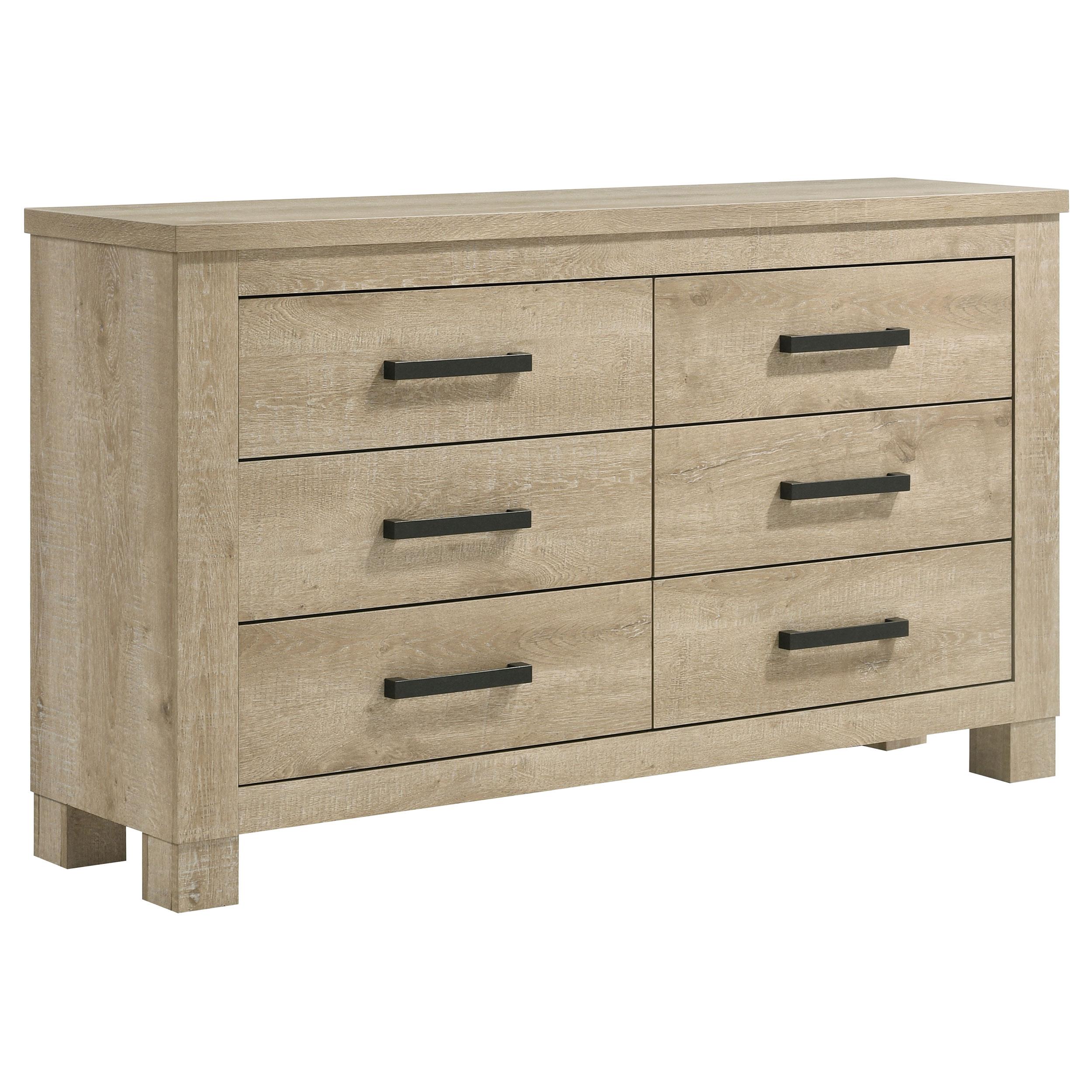  Coaster Furniture Oakglen 225103 6-drawer Dresser - Weathered Oak IMAGE 1