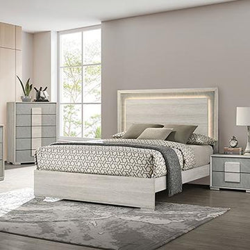  Furniture of America Lincolt FM7201WH Queen Bed IMAGE 1