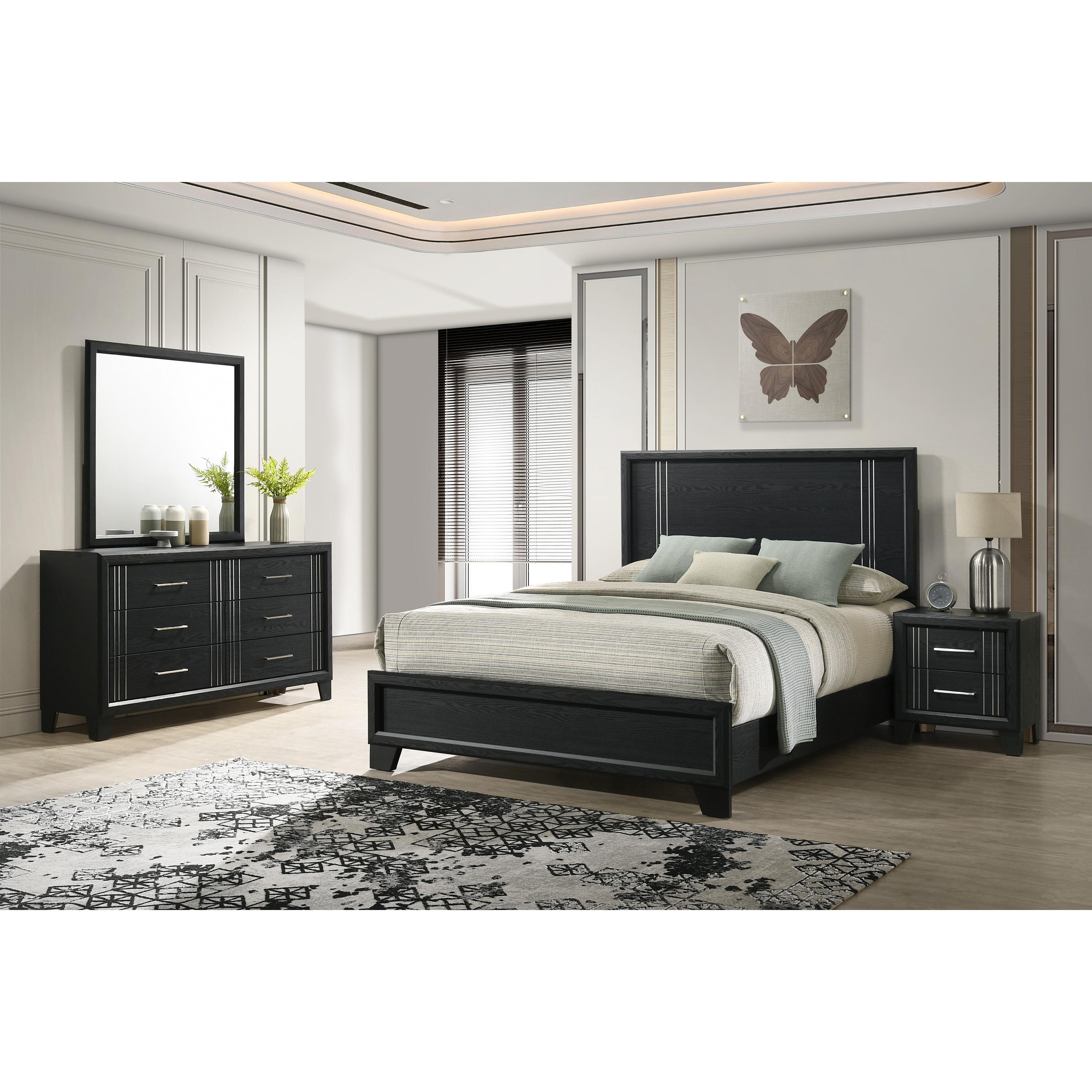  Crown Mark Charlie B9235-2 Nightstand - Charcoal IMAGE 4