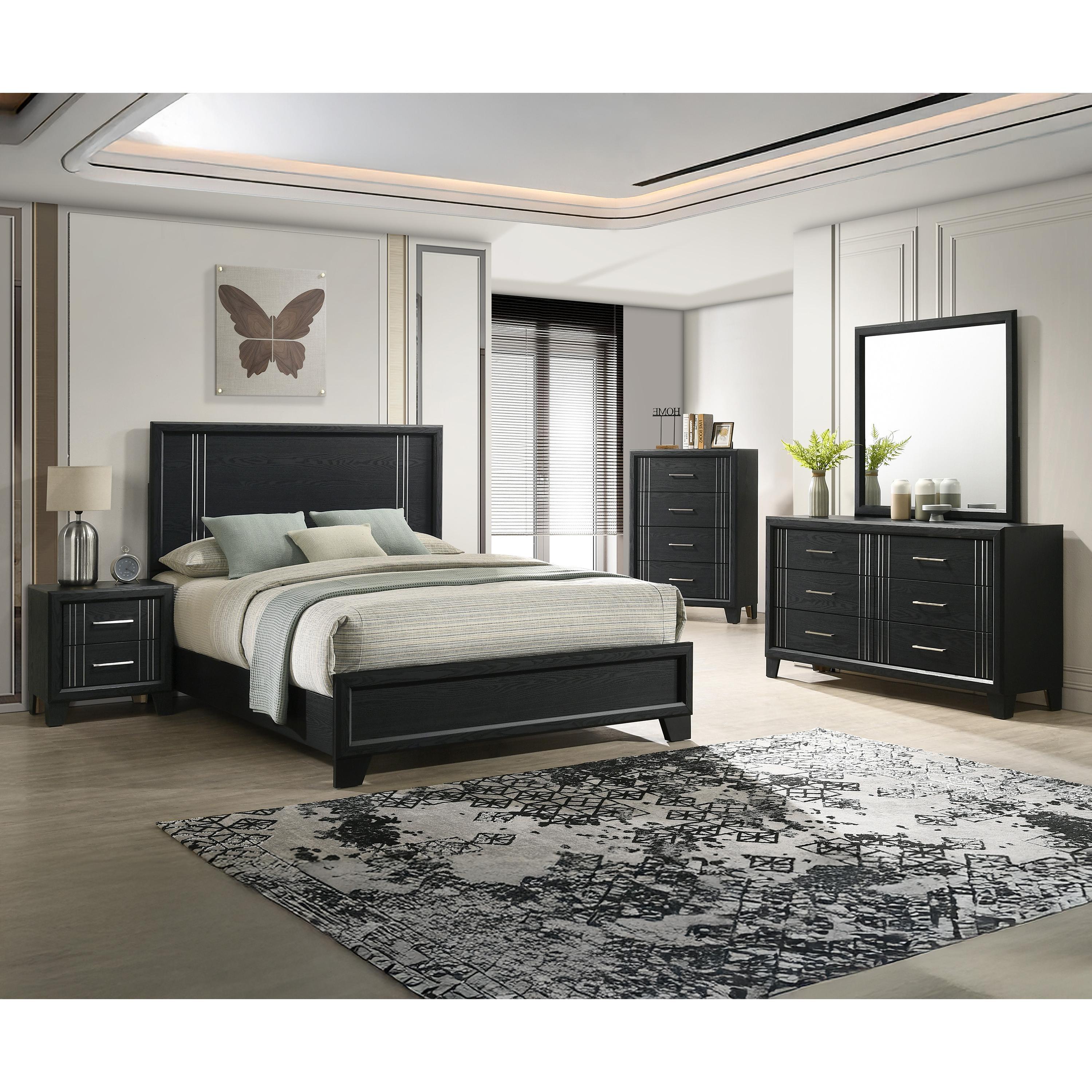  Size_Full  -- Charlie B9235-F Full Bed - Charcoal IMAGE 3