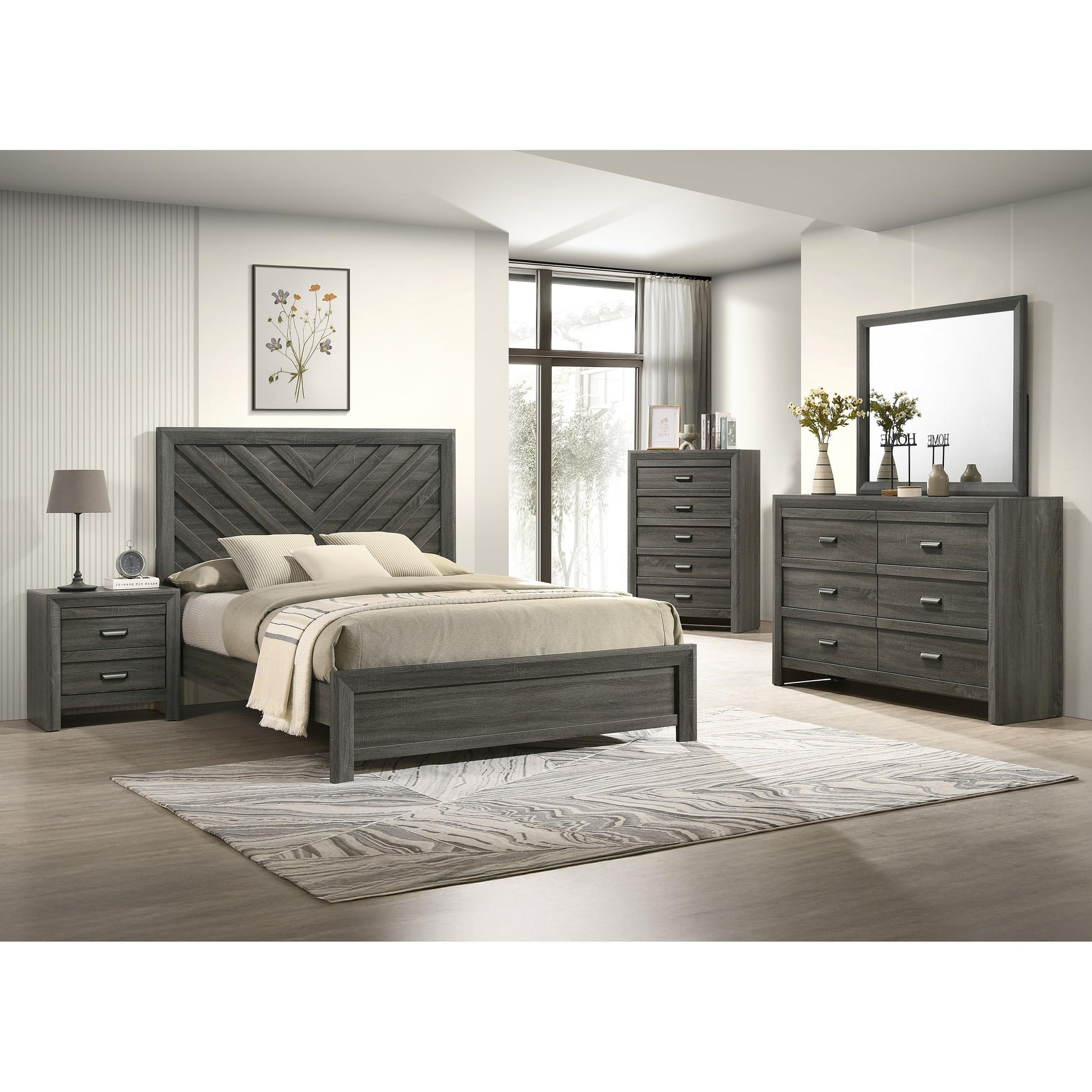  Size_Full  -- Valor B9335-F Full Bed - Grey IMAGE 3