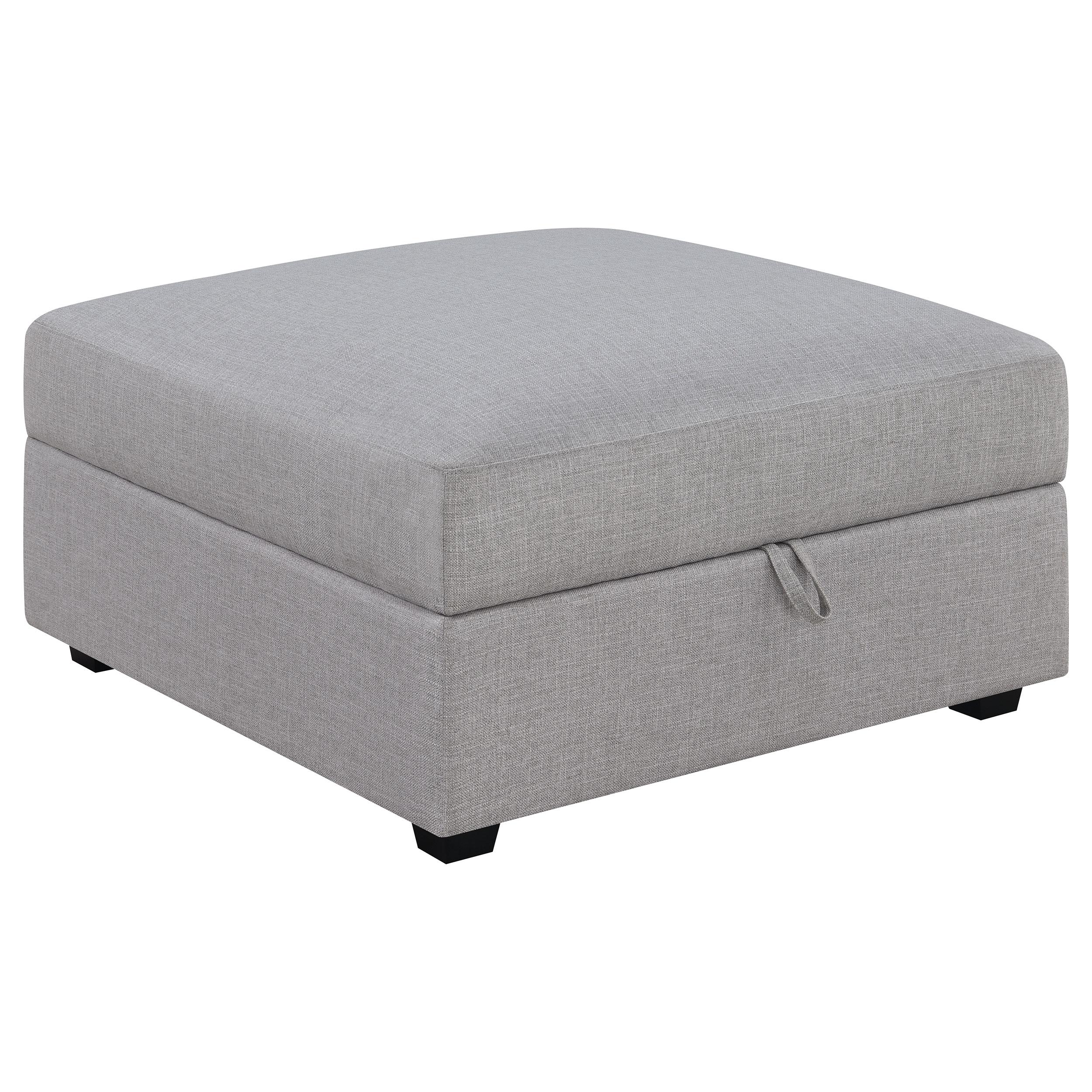  Coaster Furniture Cambria 551513 Square Upholstered Storage Ottoman - Grey IMAGE 1