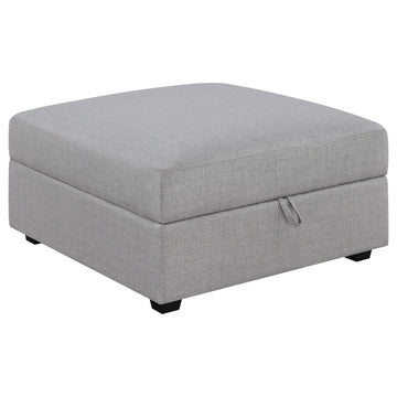  Coaster Furniture Cambria 551513 Square Upholstered Storage Ottoman - Grey IMAGE 1