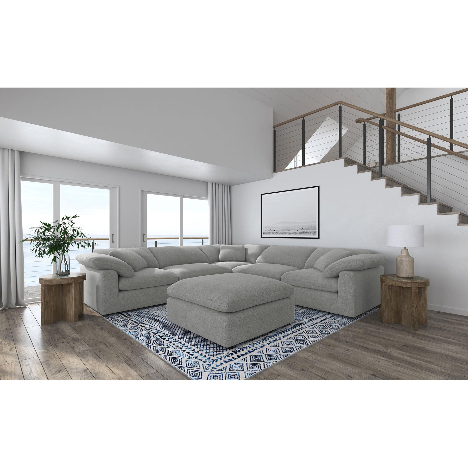  Coaster Furniture Raleigh 551754-SETA 6 pc Boucle Upholstered Modular Sectional - Grey IMAGE 2