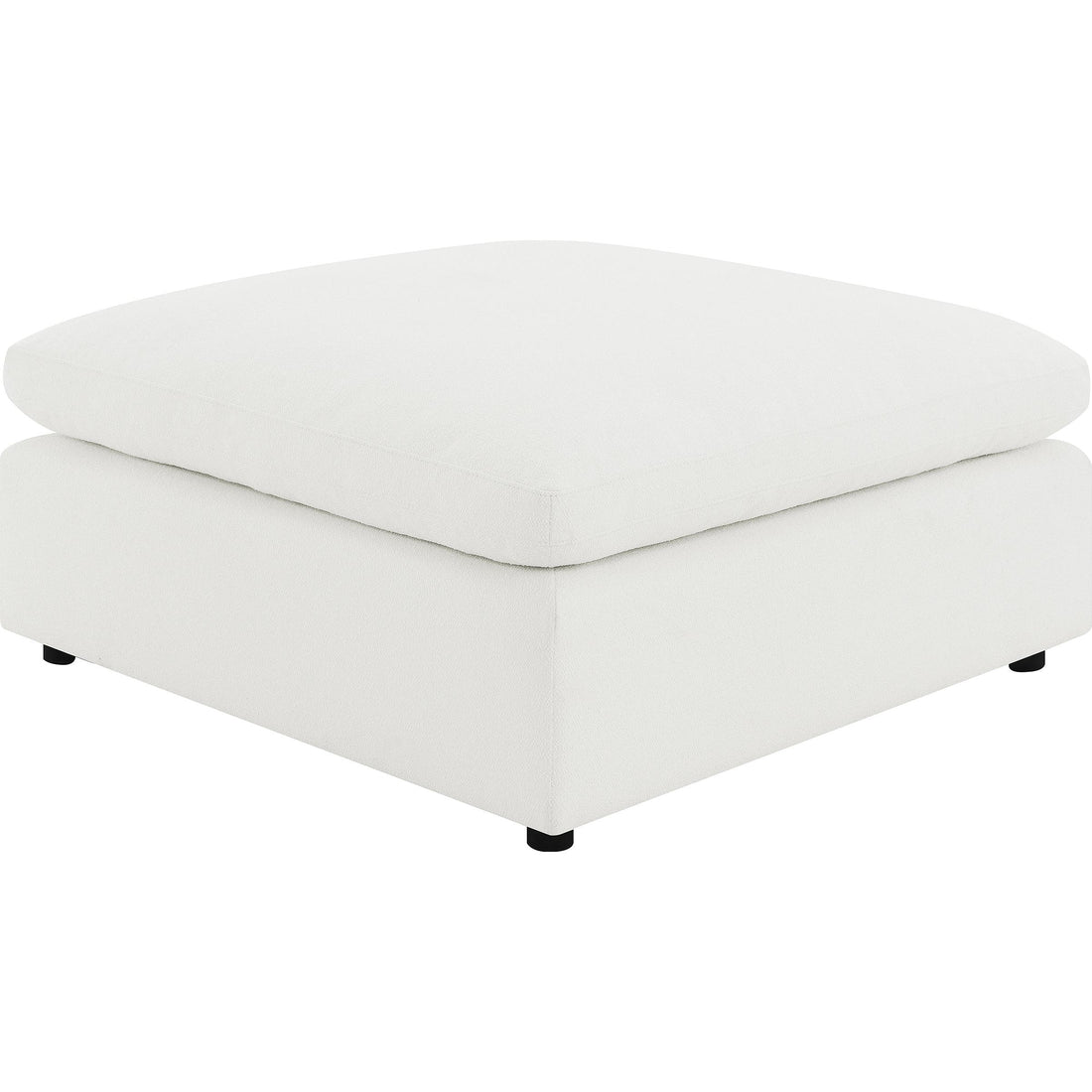  Coaster Furniture Raleigh 551753 Boucle Upholstered Ottoman - Ivory IMAGE 1