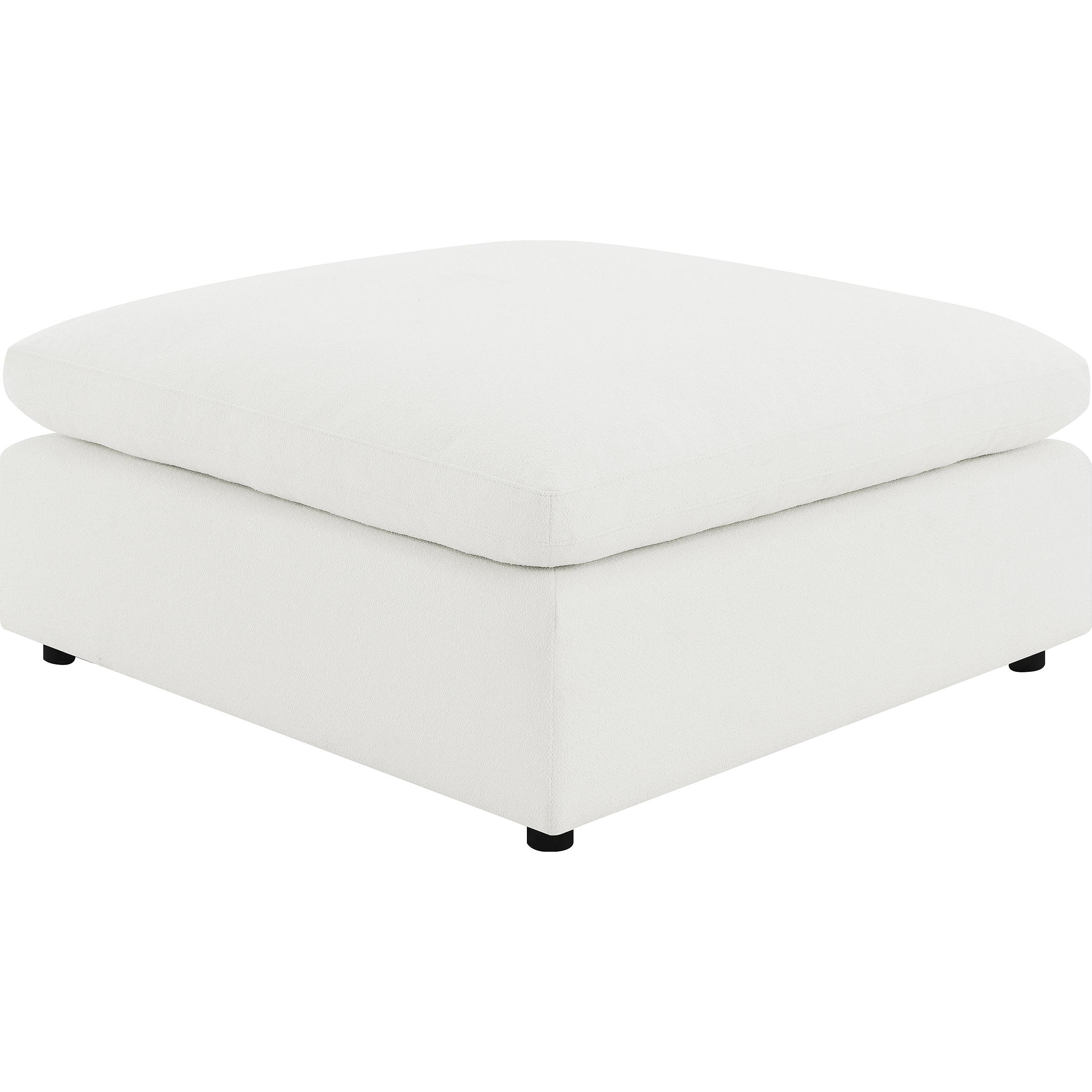  Coaster Furniture Raleigh 551753 Boucle Upholstered Ottoman - Ivory IMAGE 1
