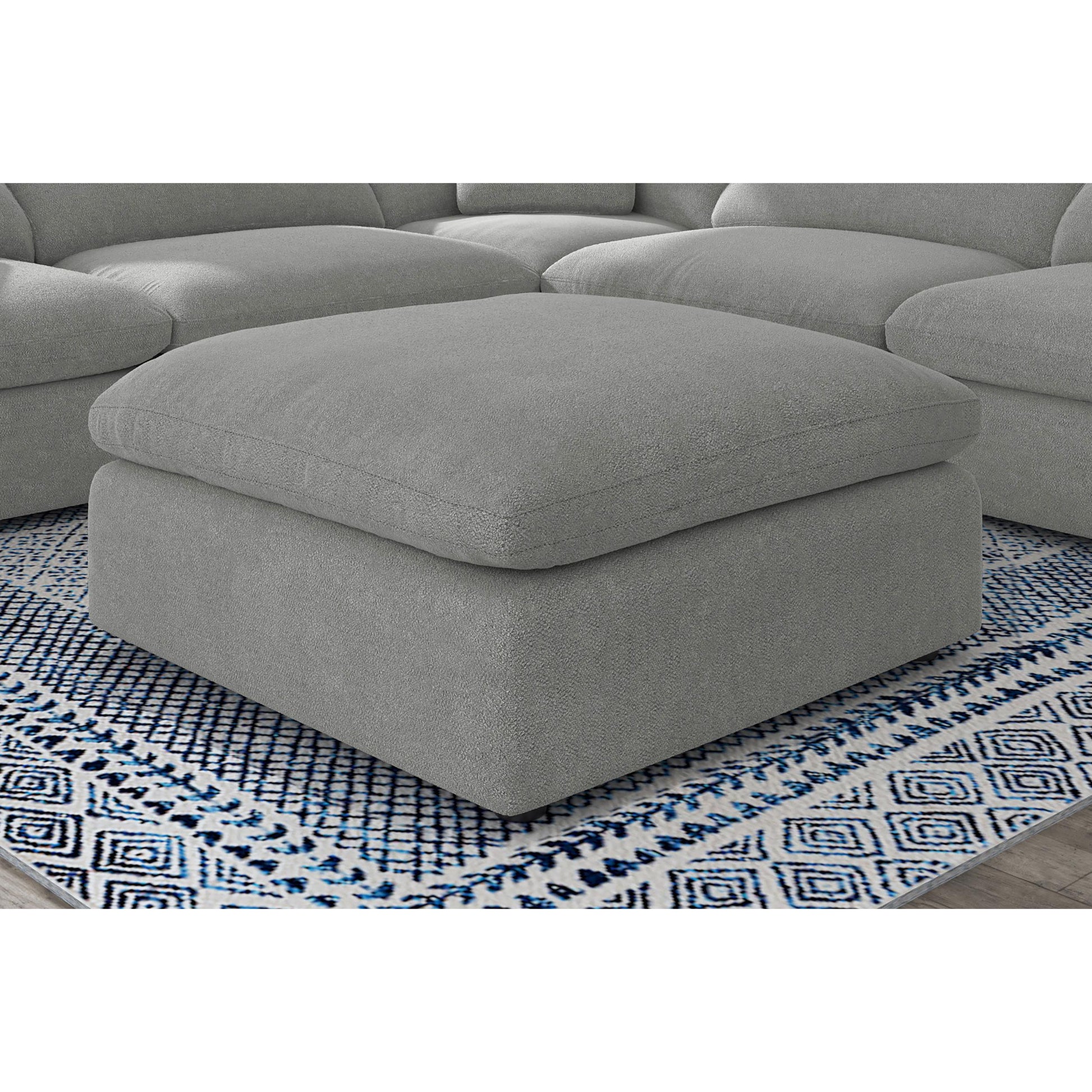  Coaster Furniture Raleigh 551756 Boucle Upholstered Ottoman - Grey IMAGE 2
